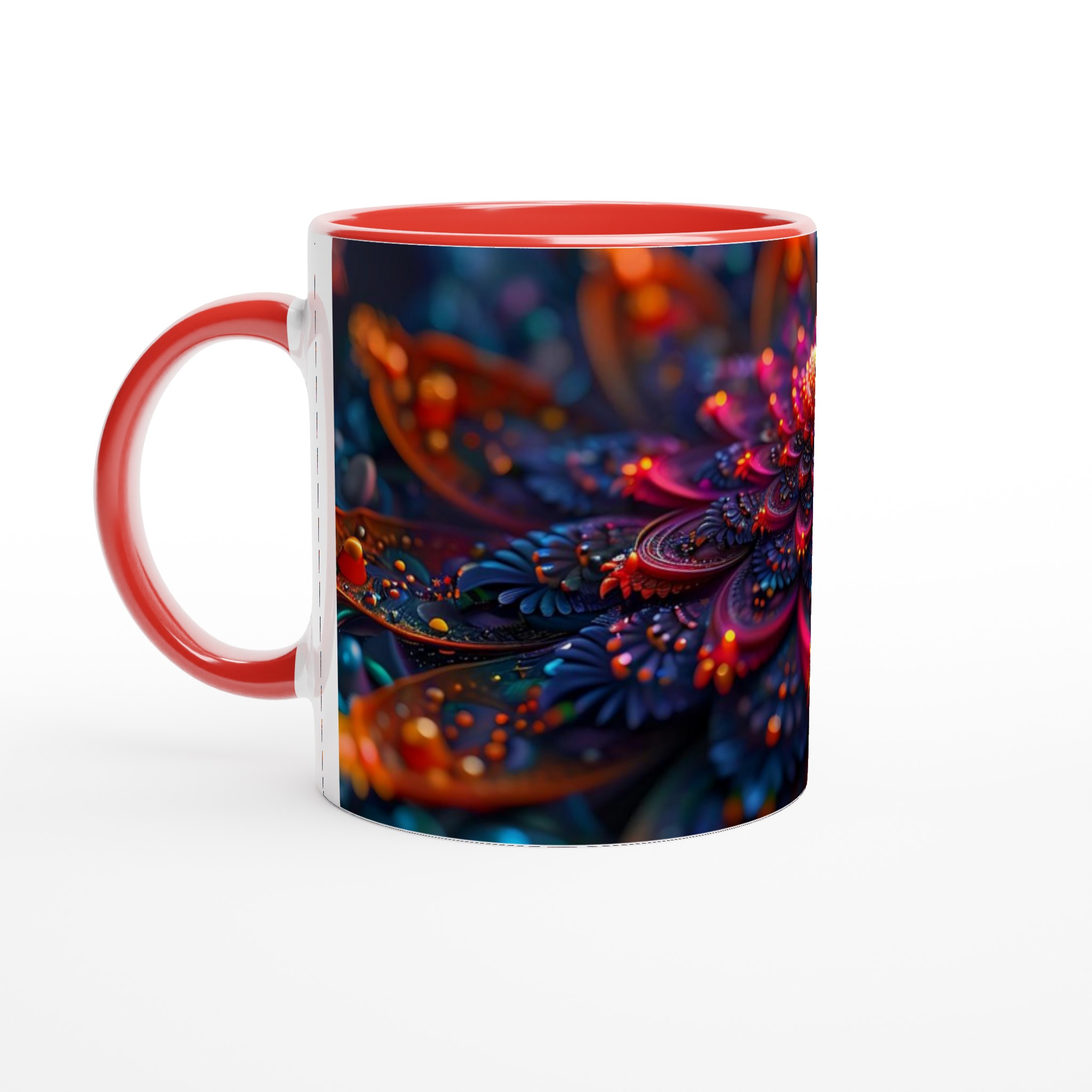 Kosmisk Blomsterdröm – 11oz Keramikmugg med Bländande Design i Valfri Färg 5 b000a58c-d5dd-4c67-bd9b-363f22b1b28a