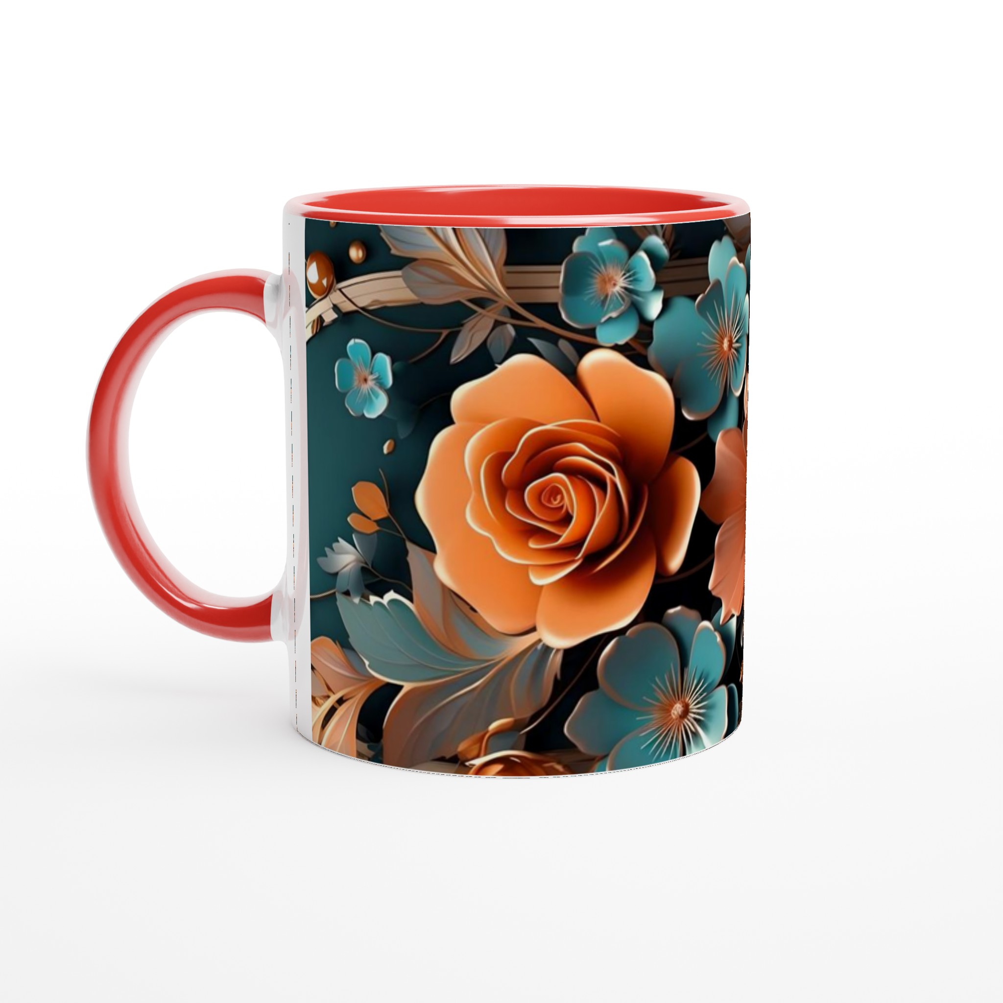 Elegant Floral Ceramic Mug – 11oz in Your Choice of Vibrant Colors 5 b014781e-53bd-4302-a980-438d1d70b739