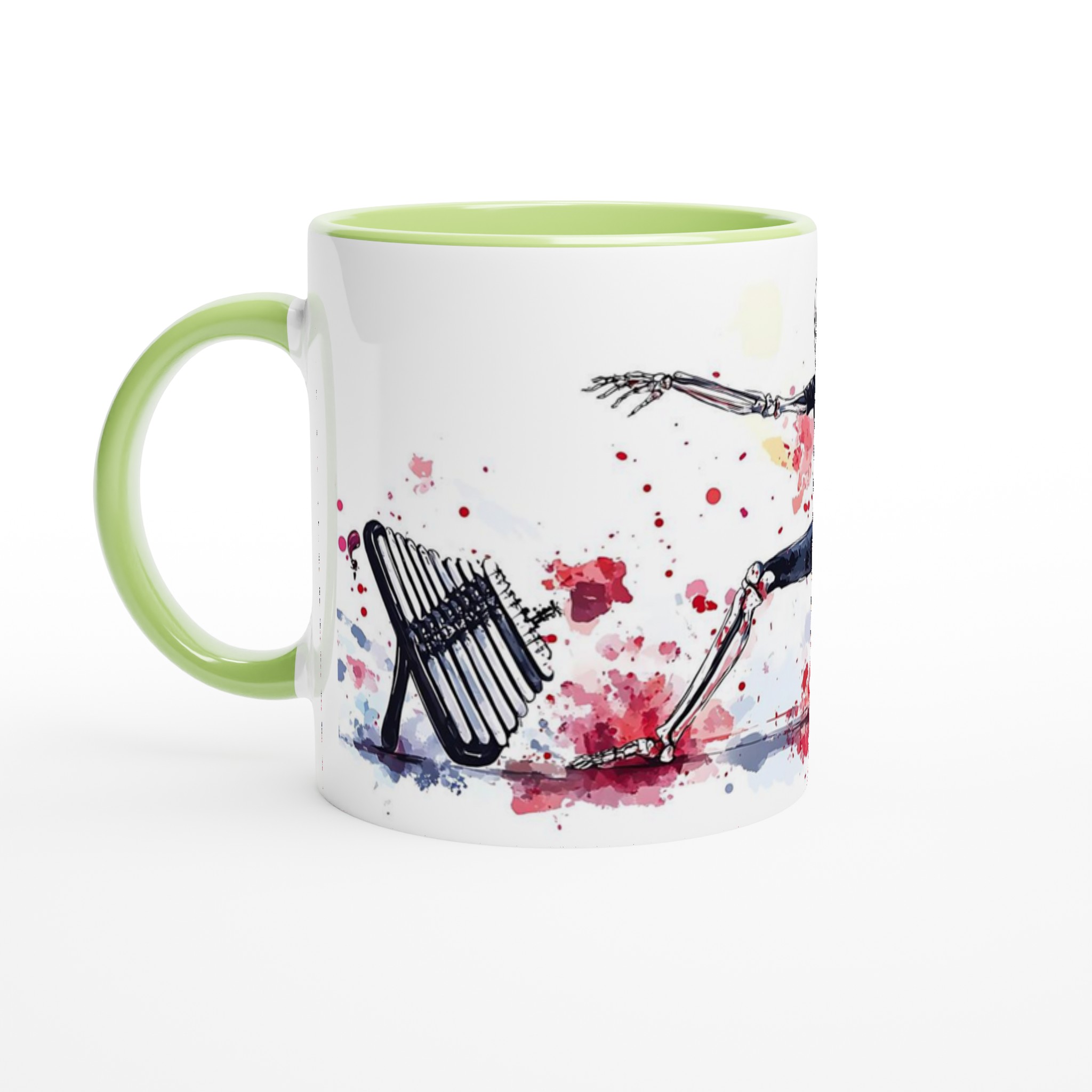 Yoga Skeleton Warrior Pose Mugg – Färgstark Keramik för Fitness- och Musikälskare, Välj din Färg! 7 b021814c-f70d-4b5d-97d3-80e5ac3f8384