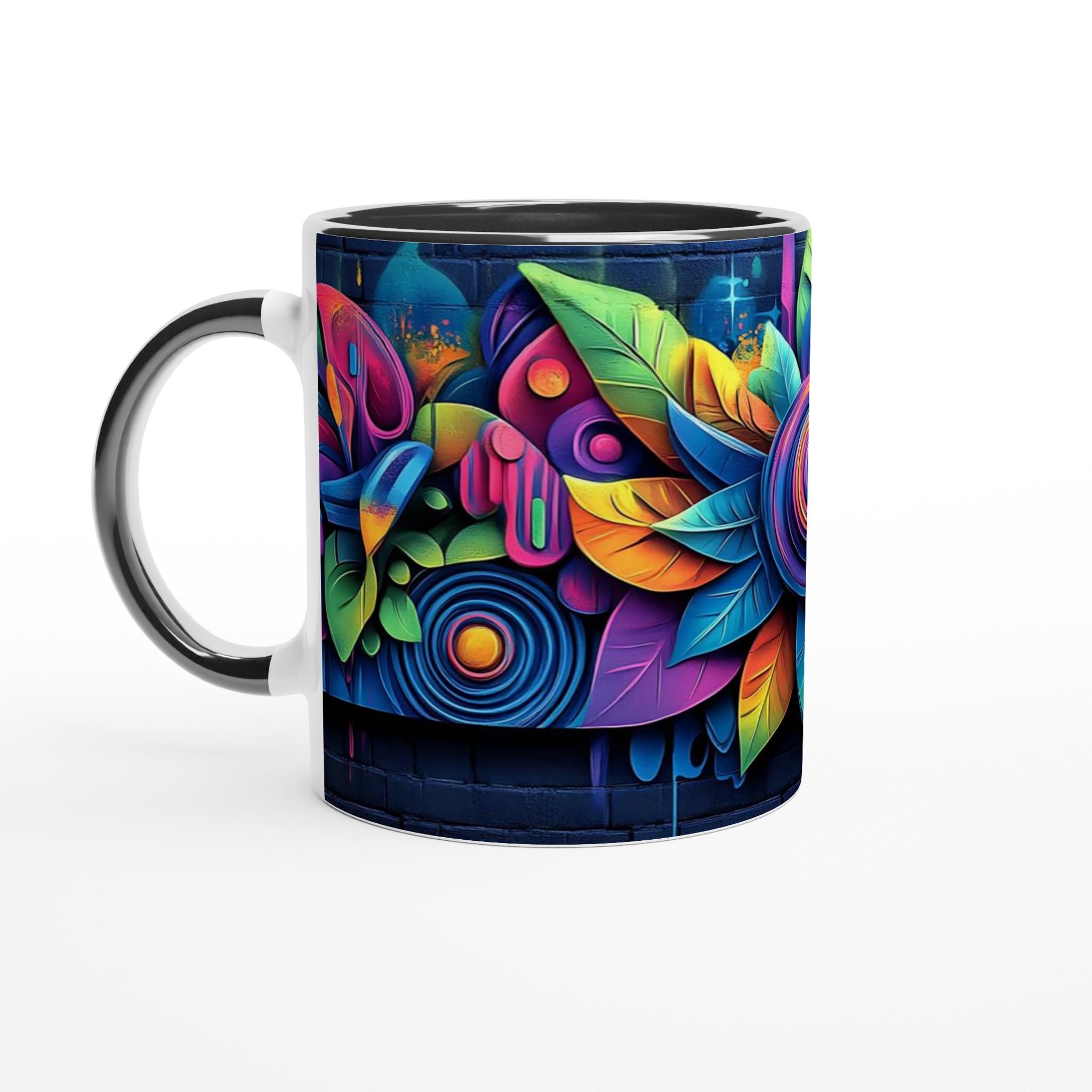 Abstrakt Färgprakt Mugg – 11oz Keramikmugg i ditt Val av Sju Livfulla Kulörer 4 b0301165-d339-4de7-ba2a-6608b49611c8