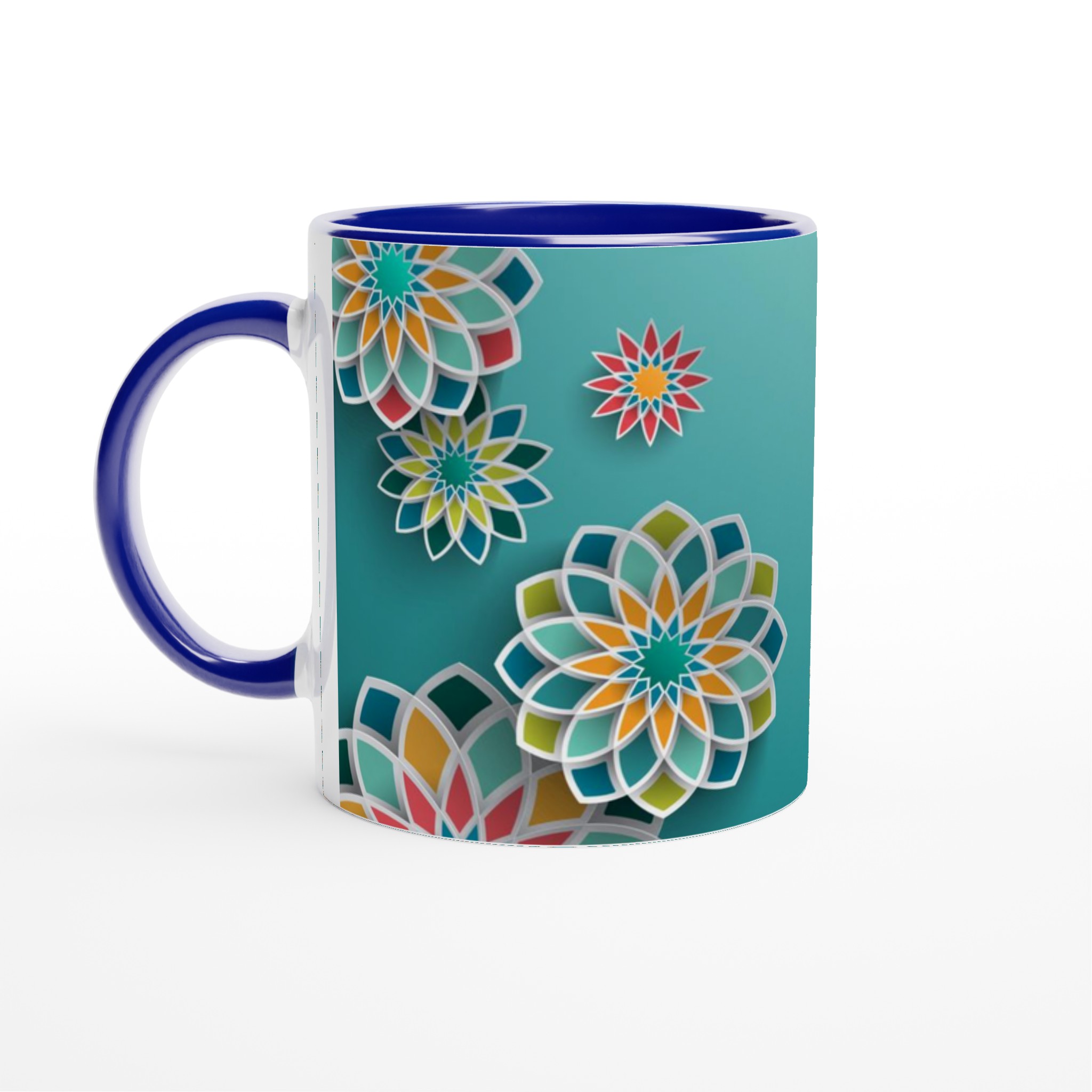 Vit 11oz keramisk mugg med färgstark mönsterdesign i valfri nyans 2 b0332f5f-a687-47e6-9ab2-b86f32579afa