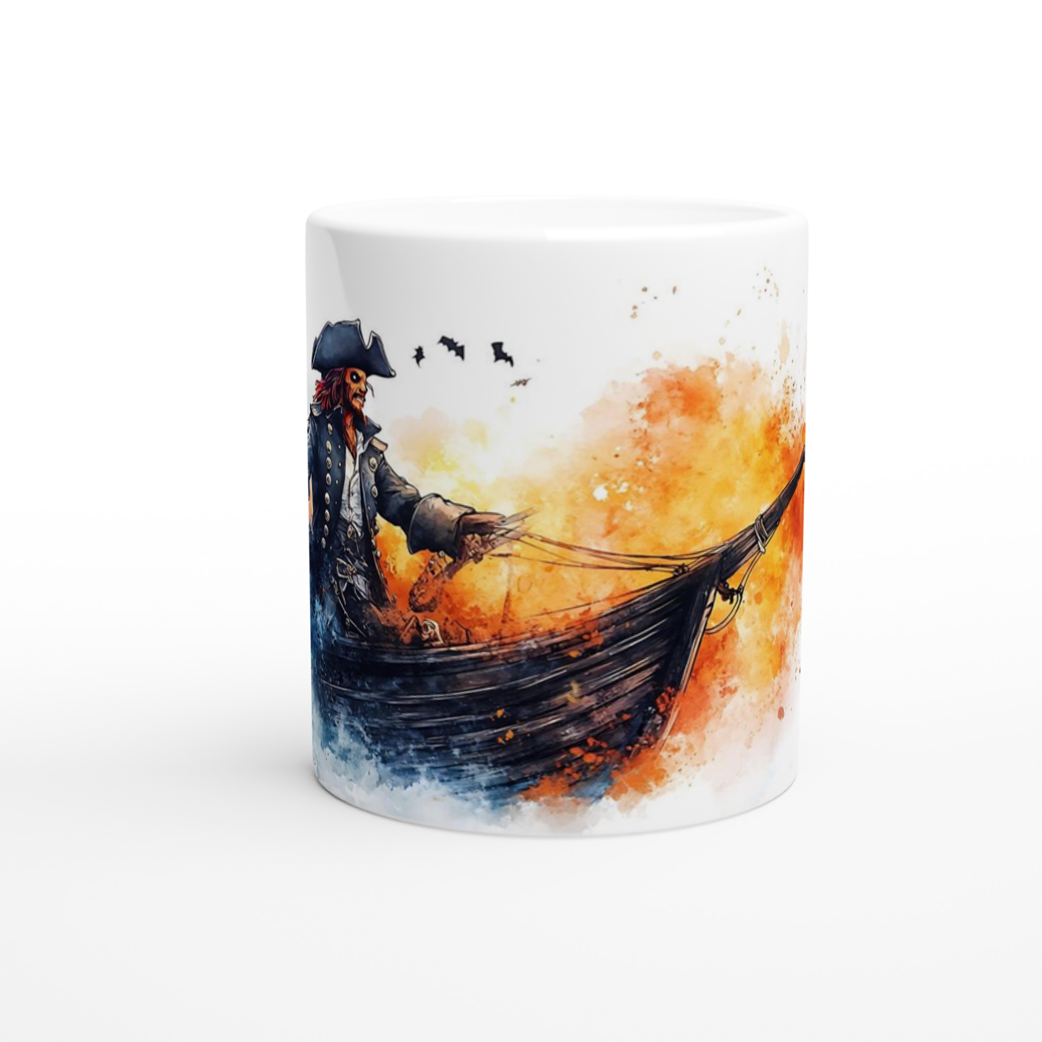 Piratmugg – Äventyrlig Vattenfärgsskäppare med Papegoja – 11oz Keramisk Mugg i Valfri Färg 8 b061ee4e-7a94-4221-a427-4a324d24e0f8