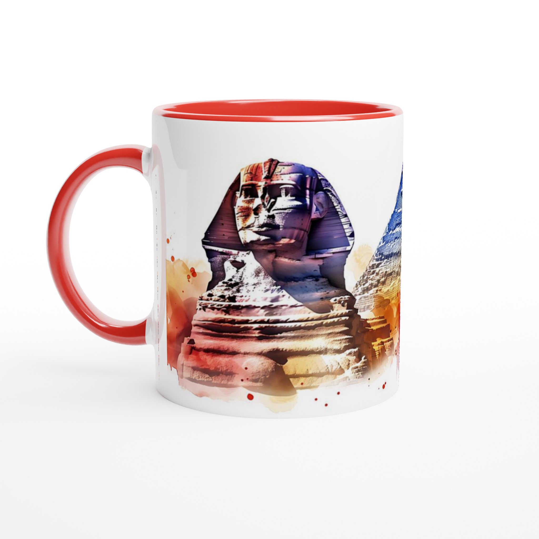 Egyptisk Akvarell Mugg - Sphinx & Pyramid Design i Levande Färgstänk 5 b076614d-fc18-4fad-a53f-5b288f6cafb7