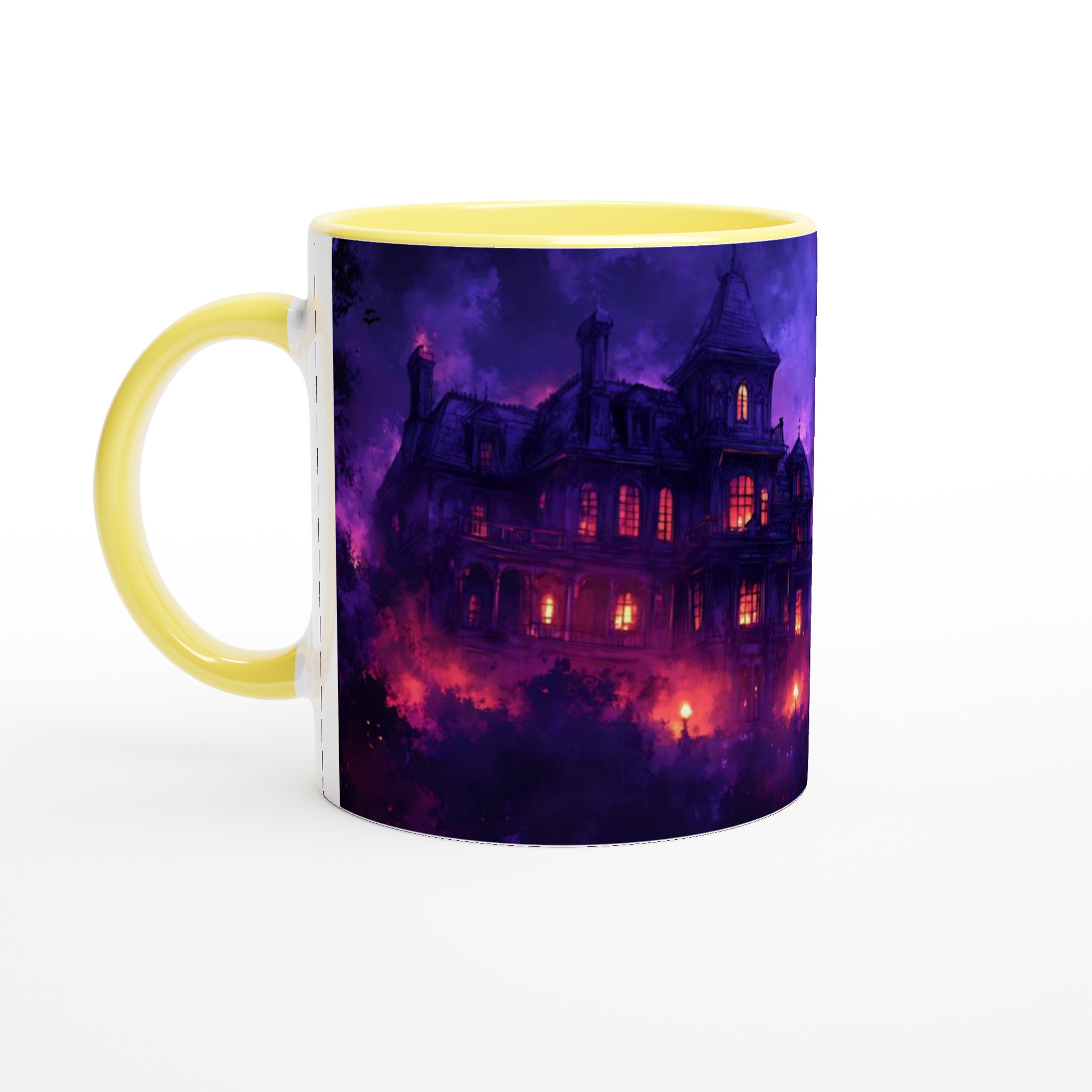 Vit 11oz keramisk mugg med mystisk gothisk slottsillustration – välj bland sju färgsprakande keramiknyanser 3 b0aa639e-31ac-4d9d-b5fc-82dd75f709f3