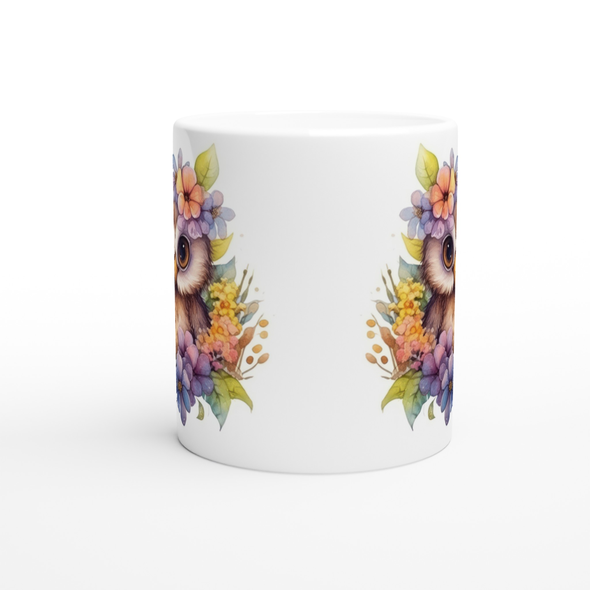 Vit 11oz keramisk mugg med charmig ugglemotiv – välj din favoritfärg för en personlig touch 8 b0abd041-eab1-47da-b7b3-7ba0bf74edbc