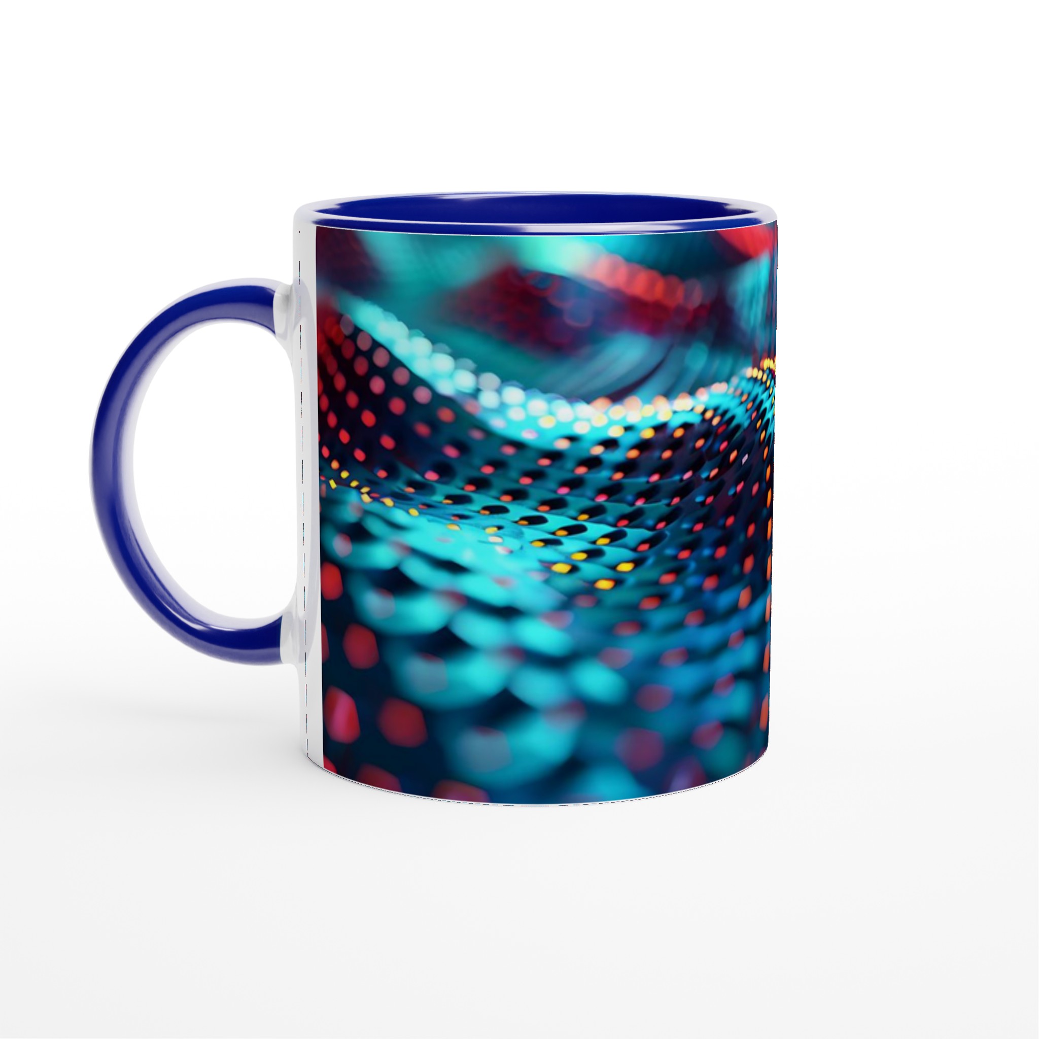 Abstrakt Neonvågor Keramikmugg – Lysande Mönster i Blått och Orange, 11oz 2 b0cdfae7-785a-47aa-ab42-38ad0766df67