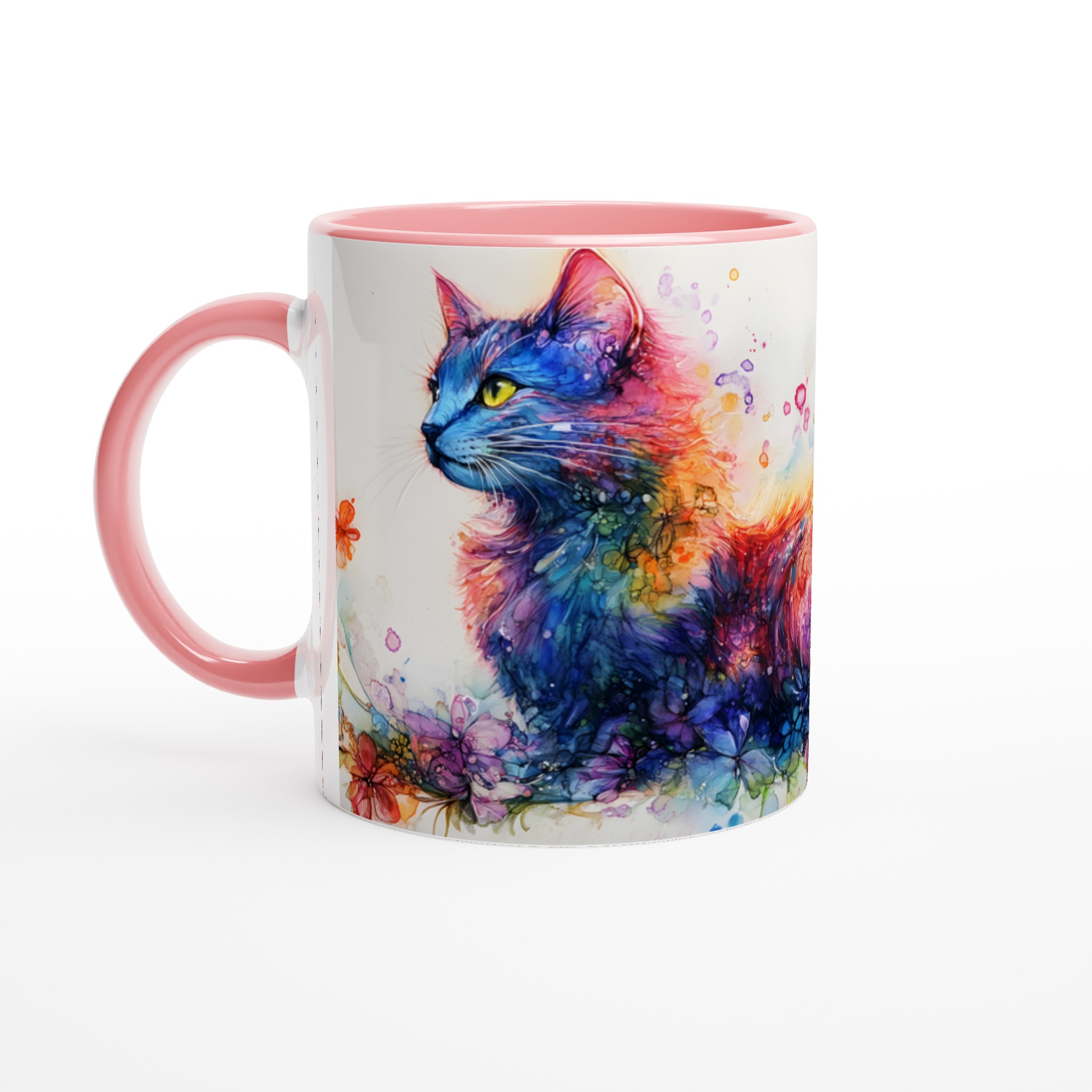 Färgsprakande Kattaquarell Keramisk Mugg – Konstnärlig Kaffestund med Valfri Färg! 6 b0e240c0-ccbe-454d-a243-0a2ff4059bb6