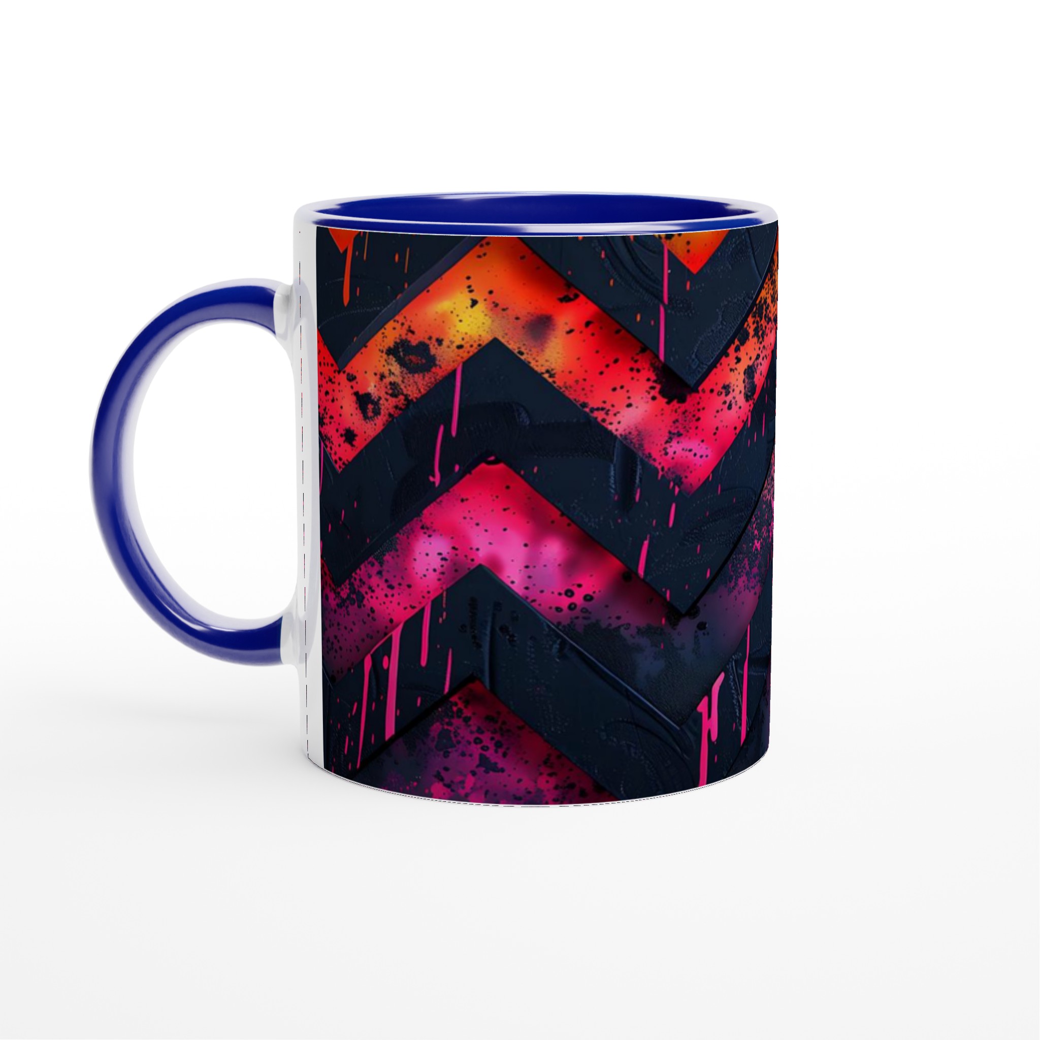 Vit 11oz keramisk mugg med djärva neonmönster – välj bland sju färgstarka keramiska nyanser 3 b0e45e69-b2ef-45b2-8446-b07a3acd1907