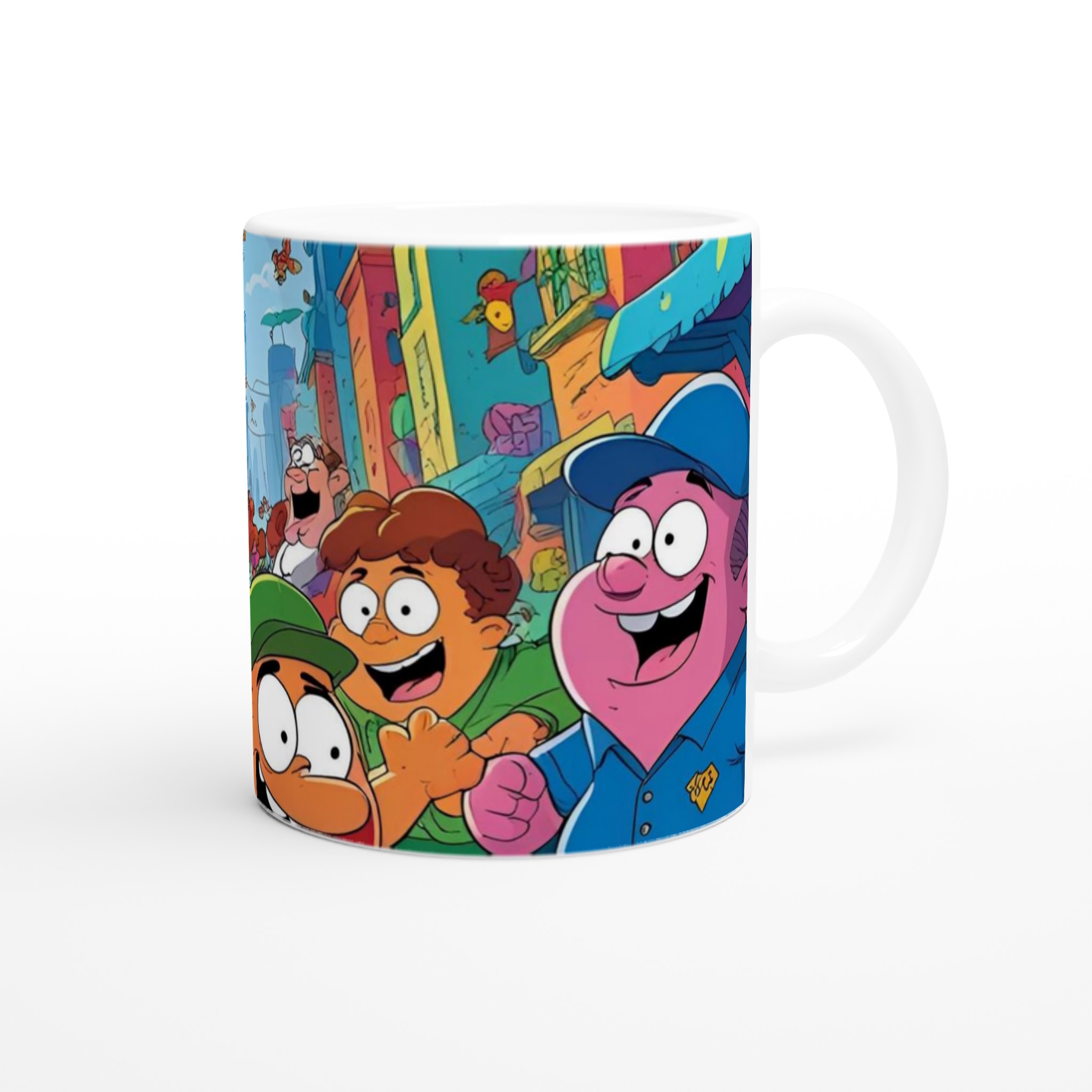 Vit 11oz keramisk mugg med färgstarkt och lekfullt tecknat motiv – välj din favoritfärg 9 b14903b0-2b93-4b32-9774-8da8af8a1b5d