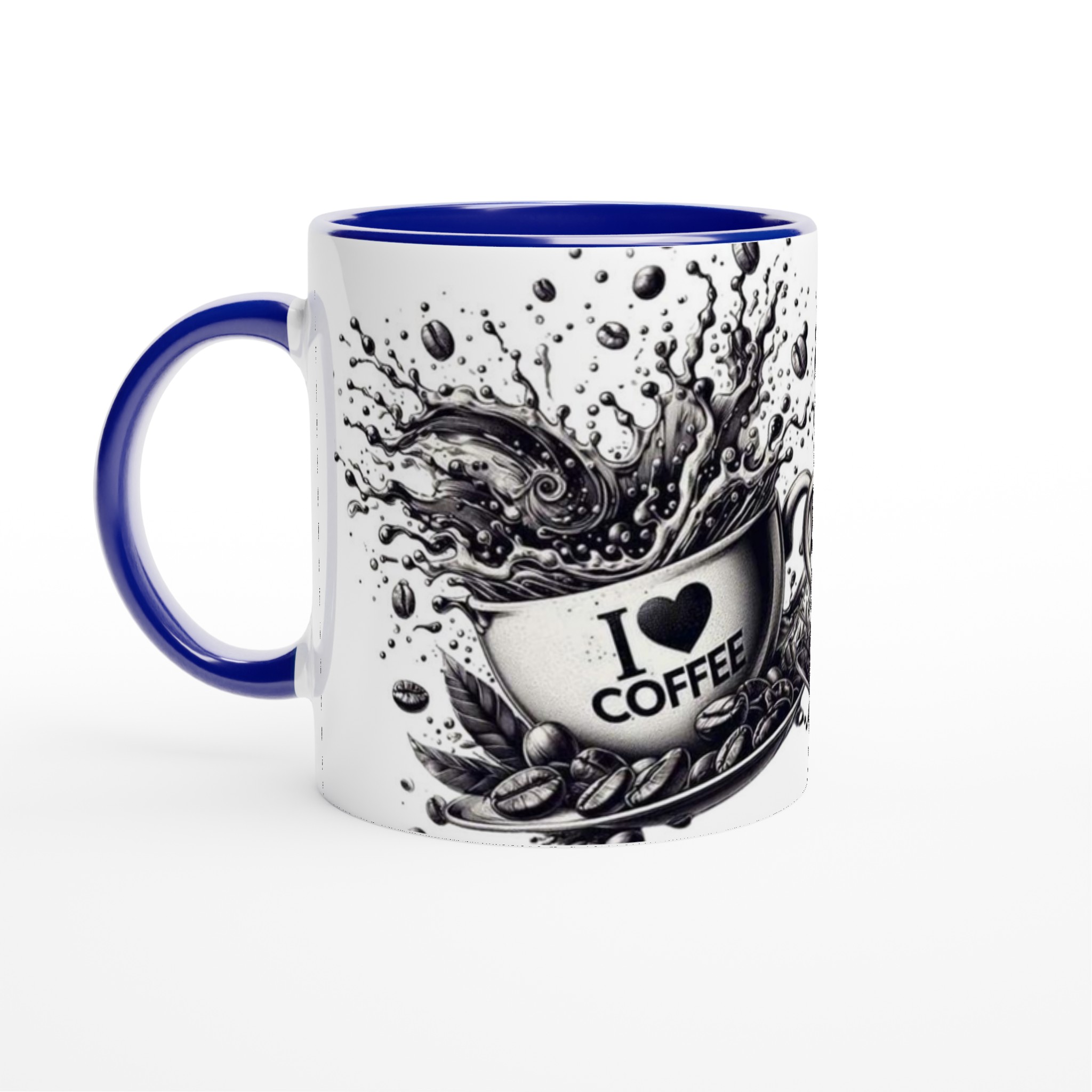 I ♥ Coffee 11oz Keramisk Mugg med Dynamisk Kaffemotiv i Väljbar Färg 2 b1632428-ecd2-4507-9dd9-e0c0e332ecf5