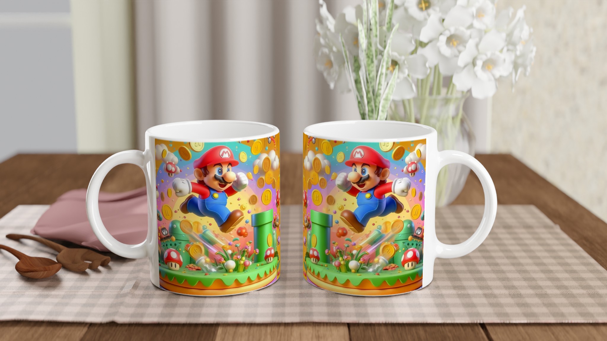 Vit 11oz keramisk mugg med färgstark spelscen – välj din favoritfärg för en unik touch 10 b17a84aa-63ad-4612-9664-c6d58ad30ab5