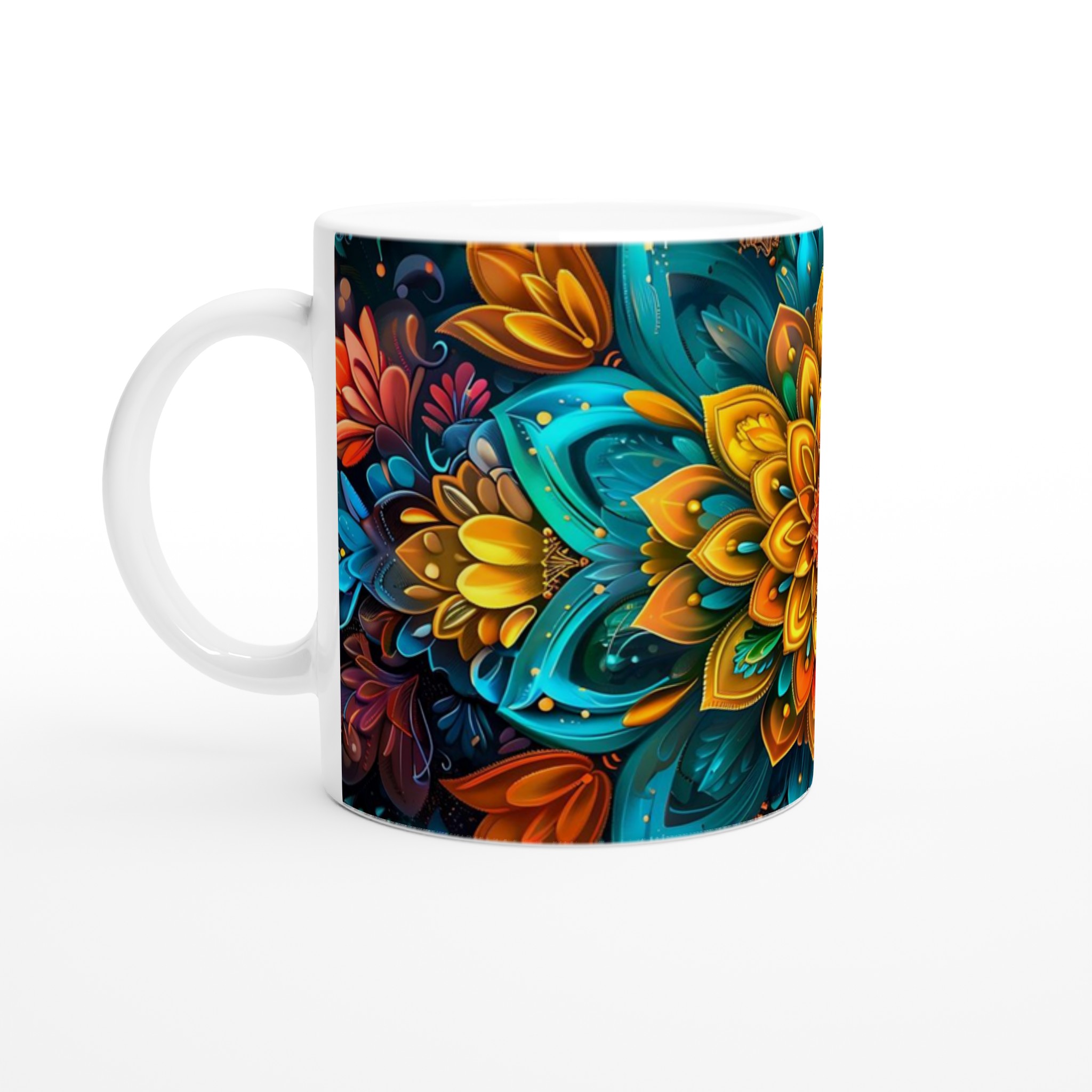 Abstrakt Mandala Keramisk Mugg – 11 oz i Valfri Färg, Diskmaskinsäker 1 b17d055e-3350-4742-b4dc-ee10ac247454