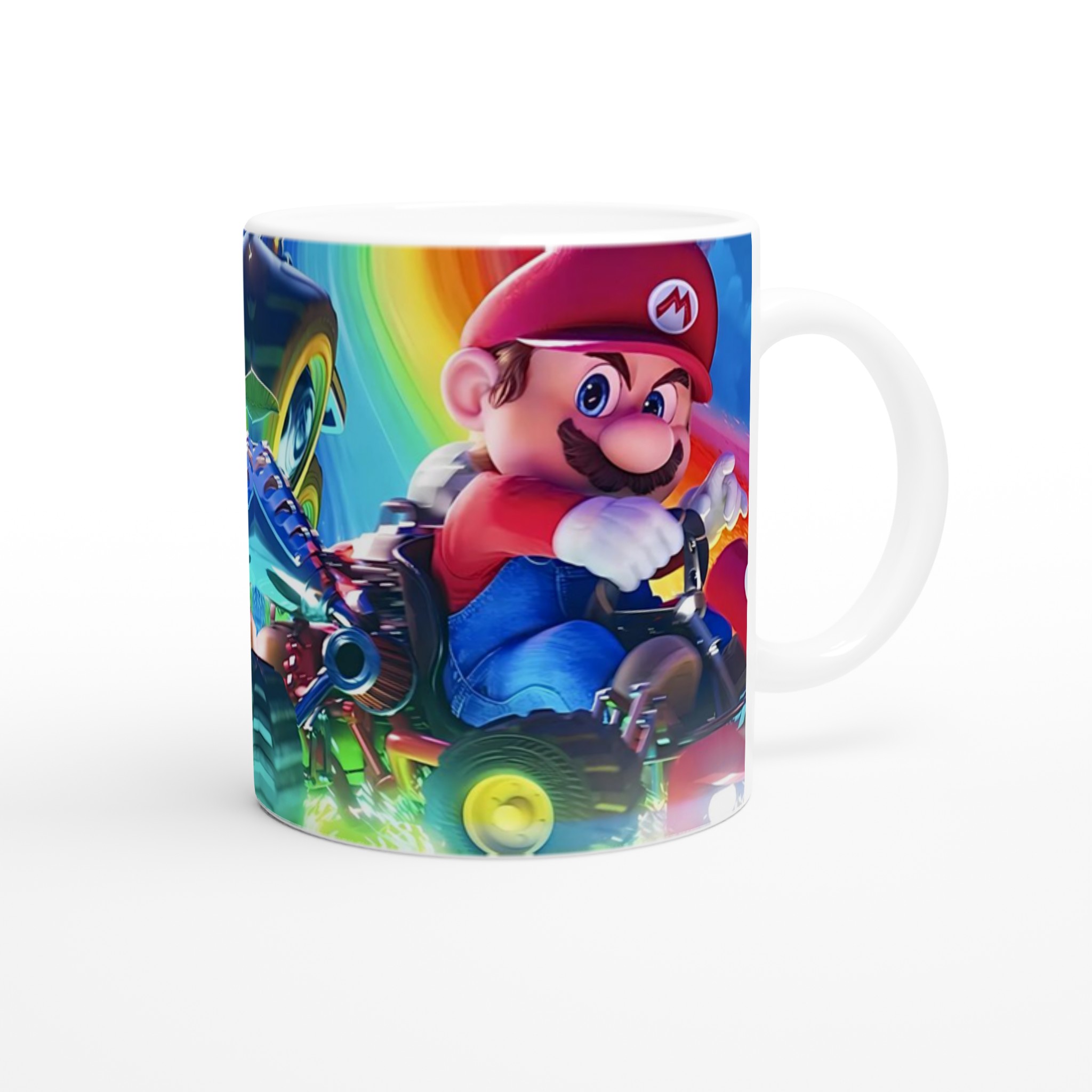Vit 11oz keramisk mugg med inspirerande spelmotiv i regnbågens färger 9 b1891a7f-c378-4dfe-8f21-7a1c88dbfe07