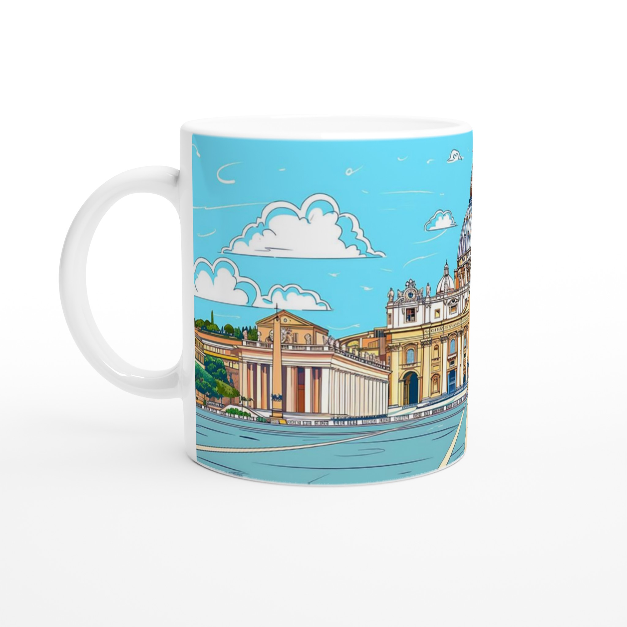 Vatikanstaten Konst Mugg - Livlig Illustration av Peterskyrkan i Din Favoritfärg 1 b1959b51-ceed-40da-98bc-f5c05cafb15c