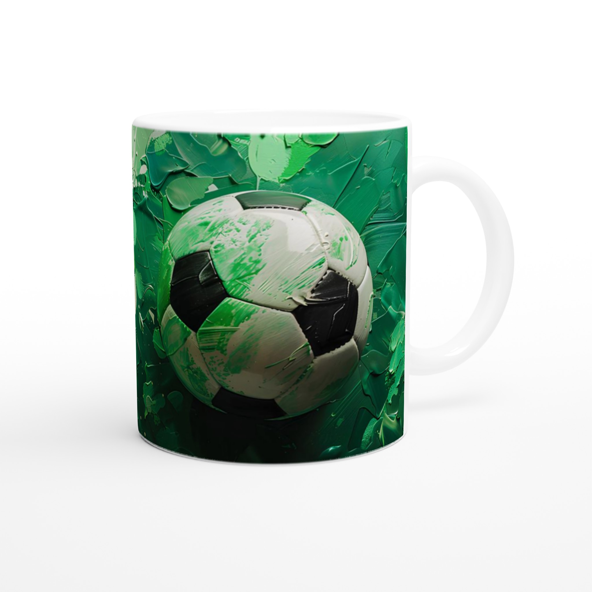 Abstrakt Fotboll Konst Mugg - Livfull Grön Akryltextur Keramisk Mugg 9 b1b8aec4-5408-4044-8efc-75036f6f5328