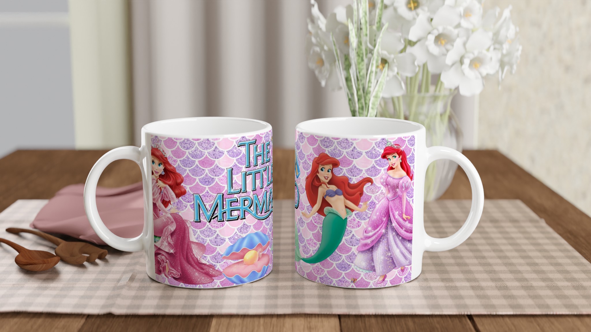 Vit 11oz keramisk mugg med The Little Mermaid – Livfull design i valfri keramikfärg 10 b1bcde1d-e2f1-4bfa-aed7-01e496483a3a