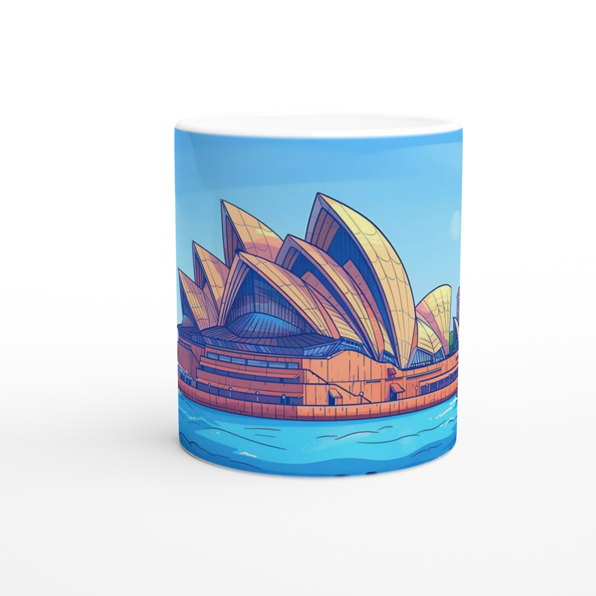 Sydney Opera House Cartoon Mugg – Levande Stadsbild i Klarblåtoner, Välj Din Favoritfärg! 8 b1c22bec-ffe6-4539-ad73-3b7e8610ca29
