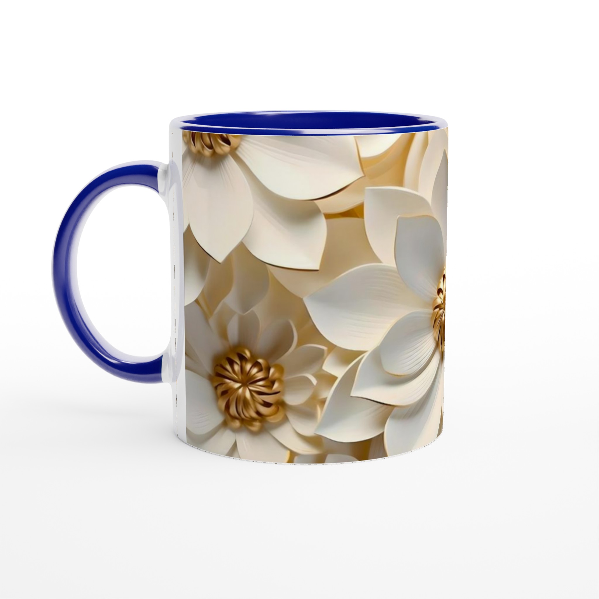 Vit 11oz keramisk mugg med elegant, blomstrande gulddetalj – välj din perfekta färg 2 b1f892d4-d6ad-4d9d-b08e-e9aa9d7c5163