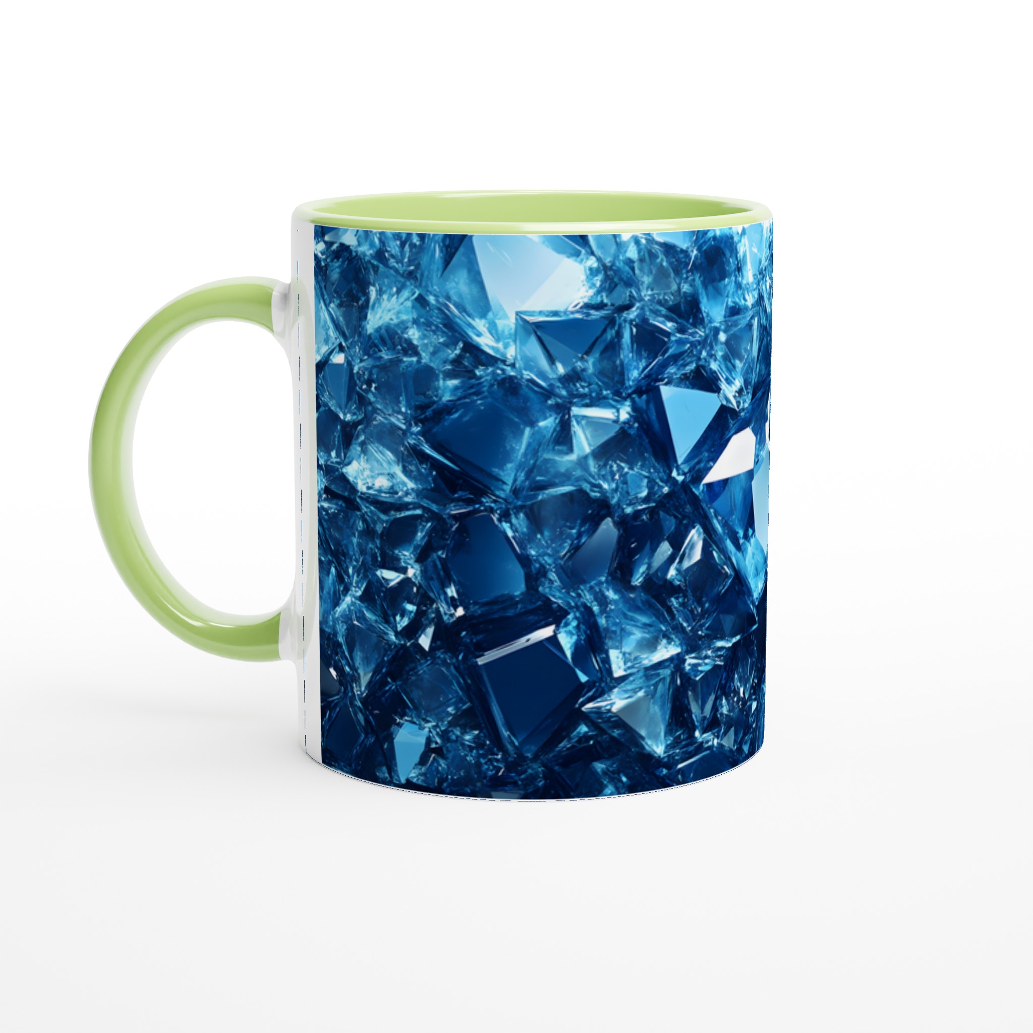 Glänsande Blå Iskristaller Keramisk Mugg – 11 oz Vit Mugg för En Kylig Dryckesupplevelse 7 b20f1ad5-dd2a-4281-a013-02faff8cc92c