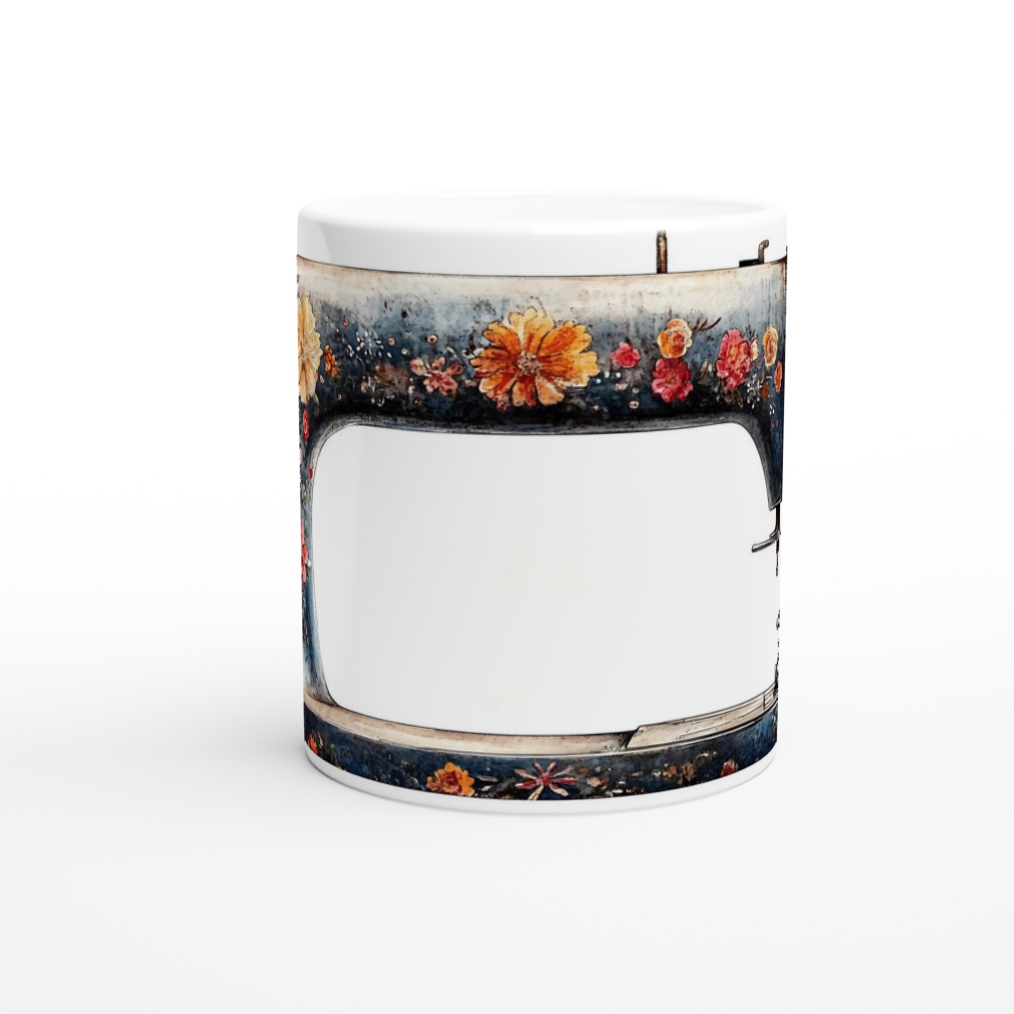 Vintage Symaskin Mugg: Blommigt Akvarellmotiv i 7 Färger – 11oz Keramisk Kaffe- & Temugg 8 b250ab51-18c8-4439-ba79-8db980f25dd2
