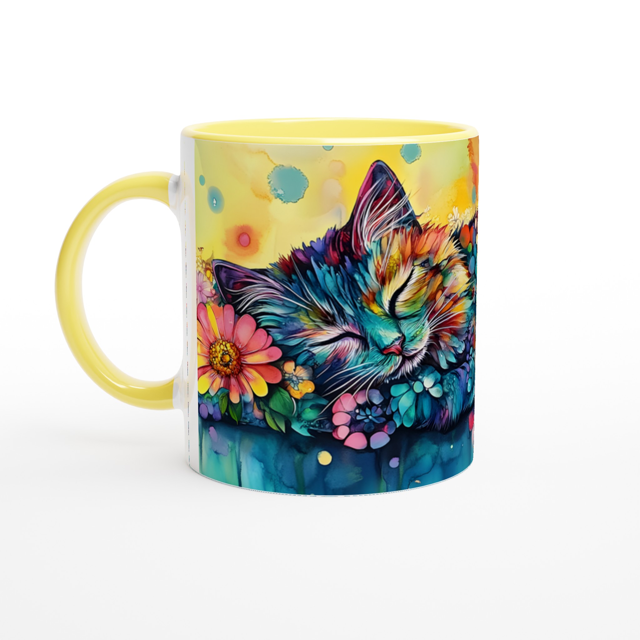 Färgsprakande Drömkatt Keramikmugg – 11oz Konstnärlig Kaffekopp i ditt val av 7 nyanser 3 b2886f05-384a-4e7a-b582-6094fe158c89
