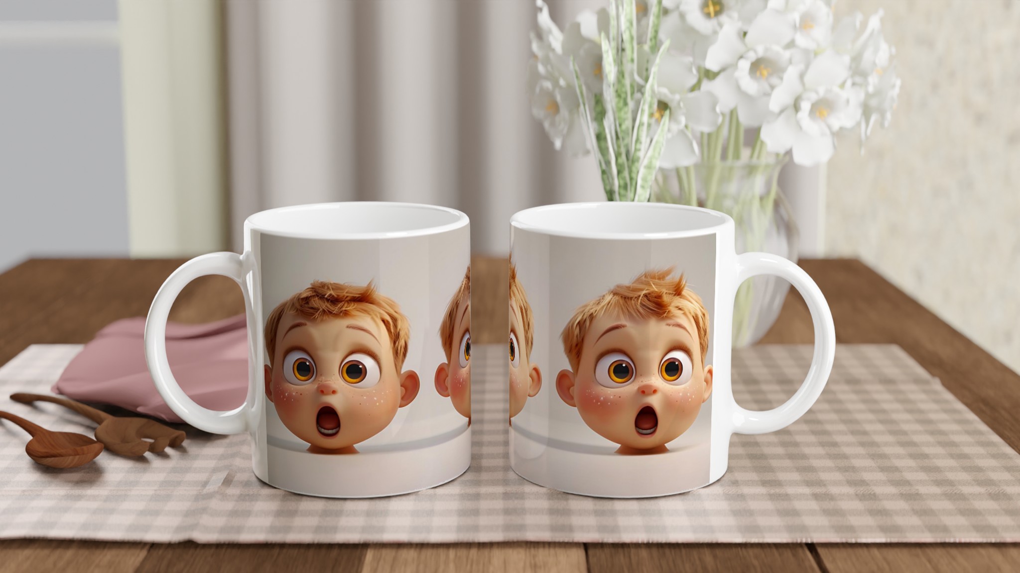 Förvånad Baby Ansikte Keramisk Mugg - Rolig Design i 7 Färger | 11oz Kaffekopp 11 b2a407c4-24ed-4c72-9635-a17ddc01c9f1