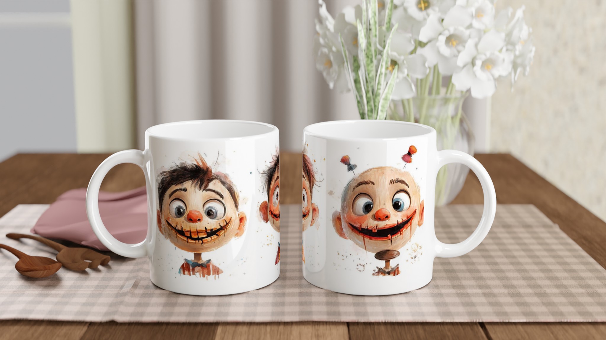 Lekfulla Monster Mugg – Vit 11oz Keramisk Mugg med Charmiga Akvarellkaraktärer 10 b2acee76-762b-403d-ad1a-726d4b6fef20