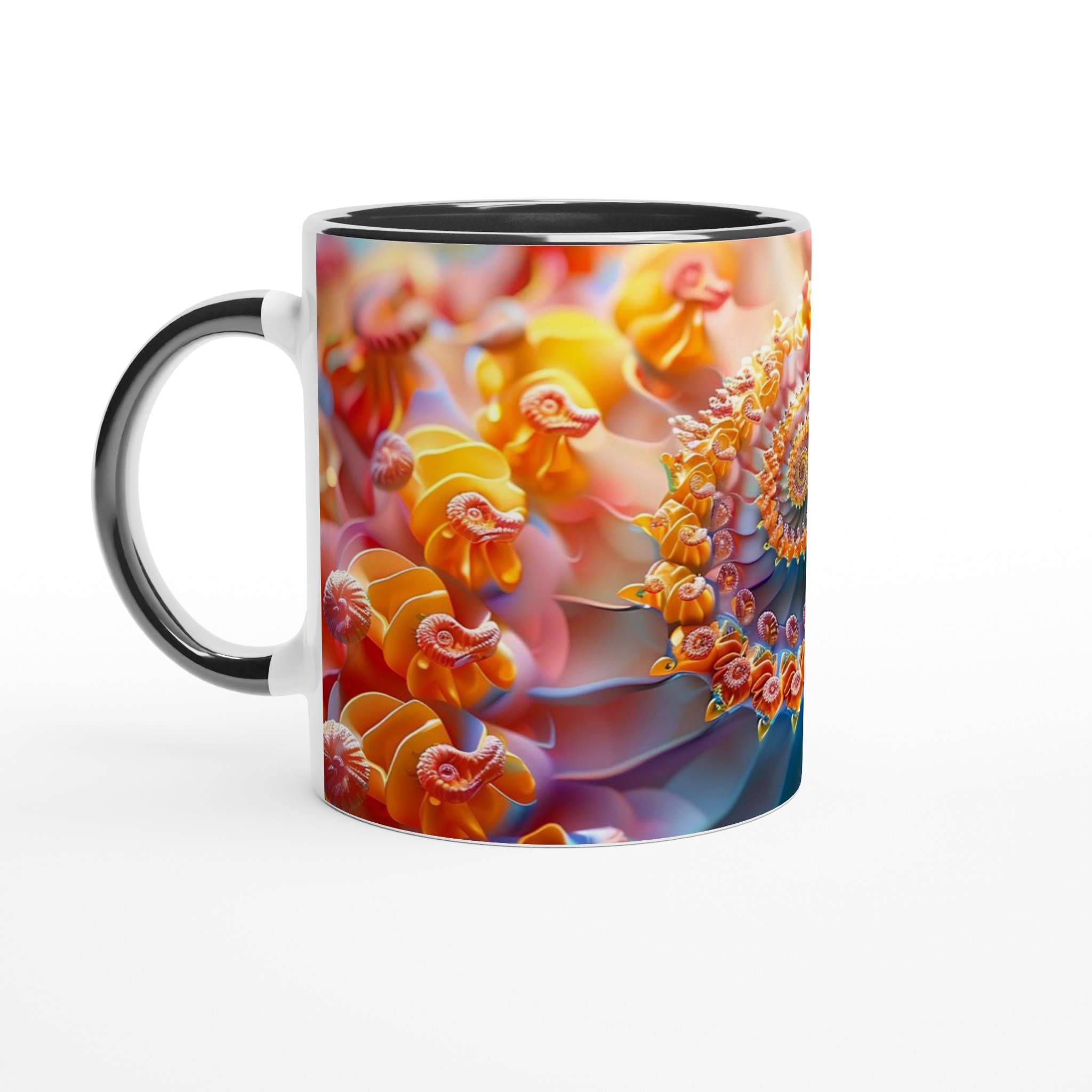 Abstrakt Fraktal Konst Mugg – 11oz Keramisk Kaffekopp i Klara Färger 4 b2b9a39c-d2b9-41cc-b78a-618954520781