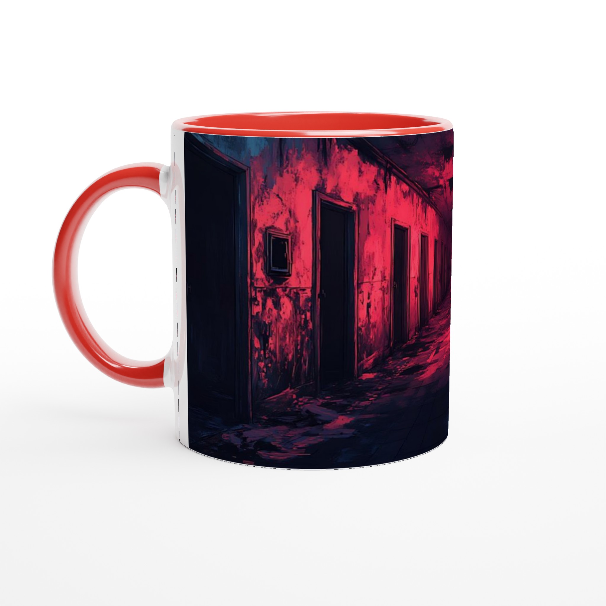 Spooky Hallway Mug – 11oz Keramisk Mugg med Surrealistisk Skräckkonst & Färgval 5 b2ce5656-2219-400e-9284-58ff04981349