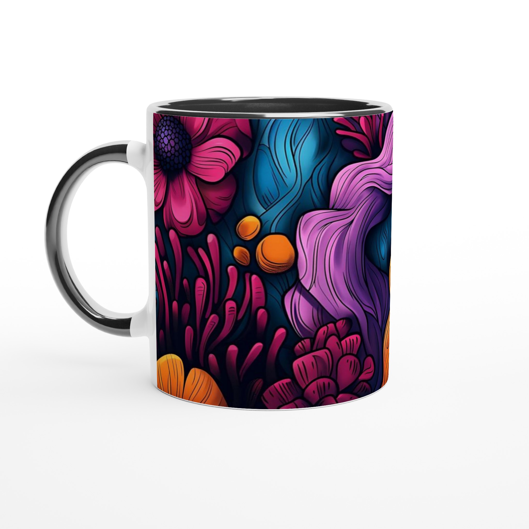 Abstrakt Blommig 11oz Keramikmugg – Din Kaffepaus, En Färgexplosion! 4 b2d30449-837f-4711-af01-aa6d79a550b1