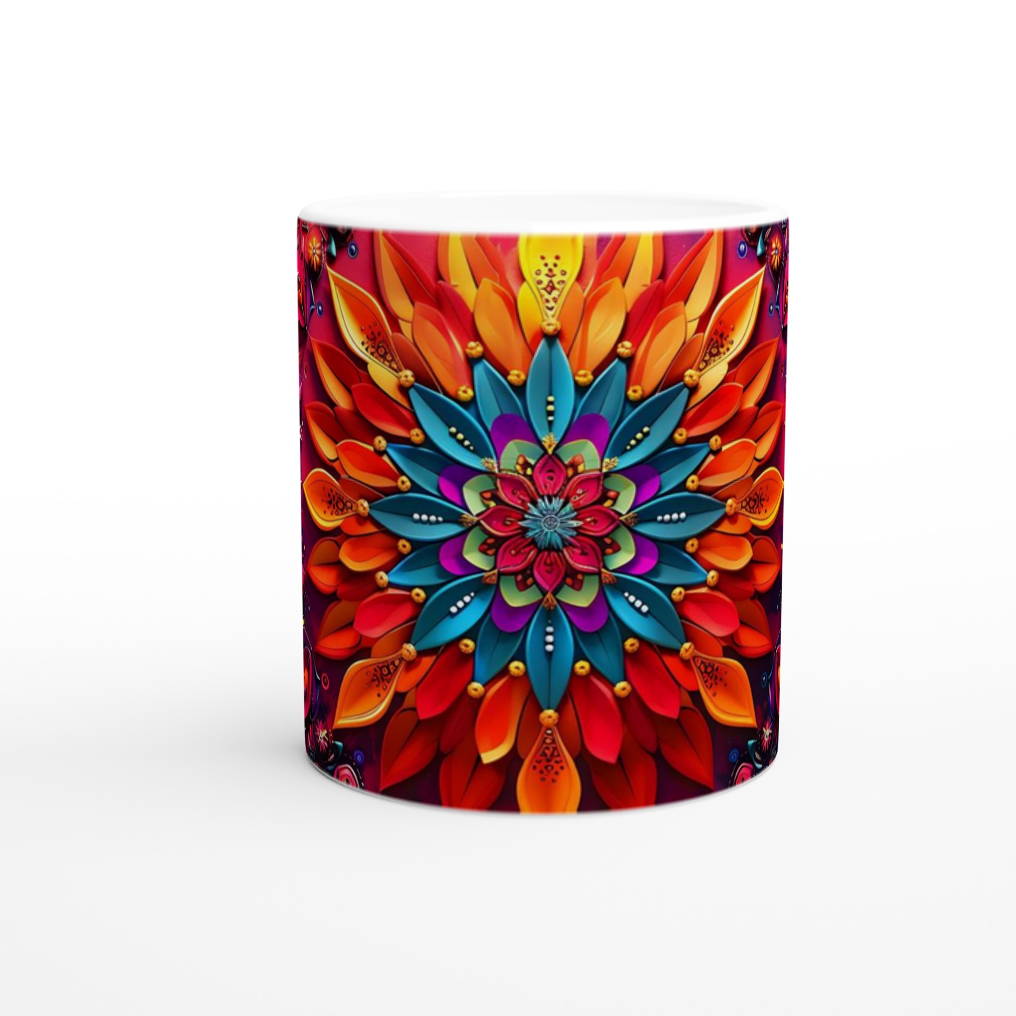 Abstrakt Mandala 11oz Keramisk Mugg - Livfull Design & Premiumkvalitet för Kaffe, Te eller Varm Choklad 8 b2e23e74-e486-4729-947b-bb4585077d17