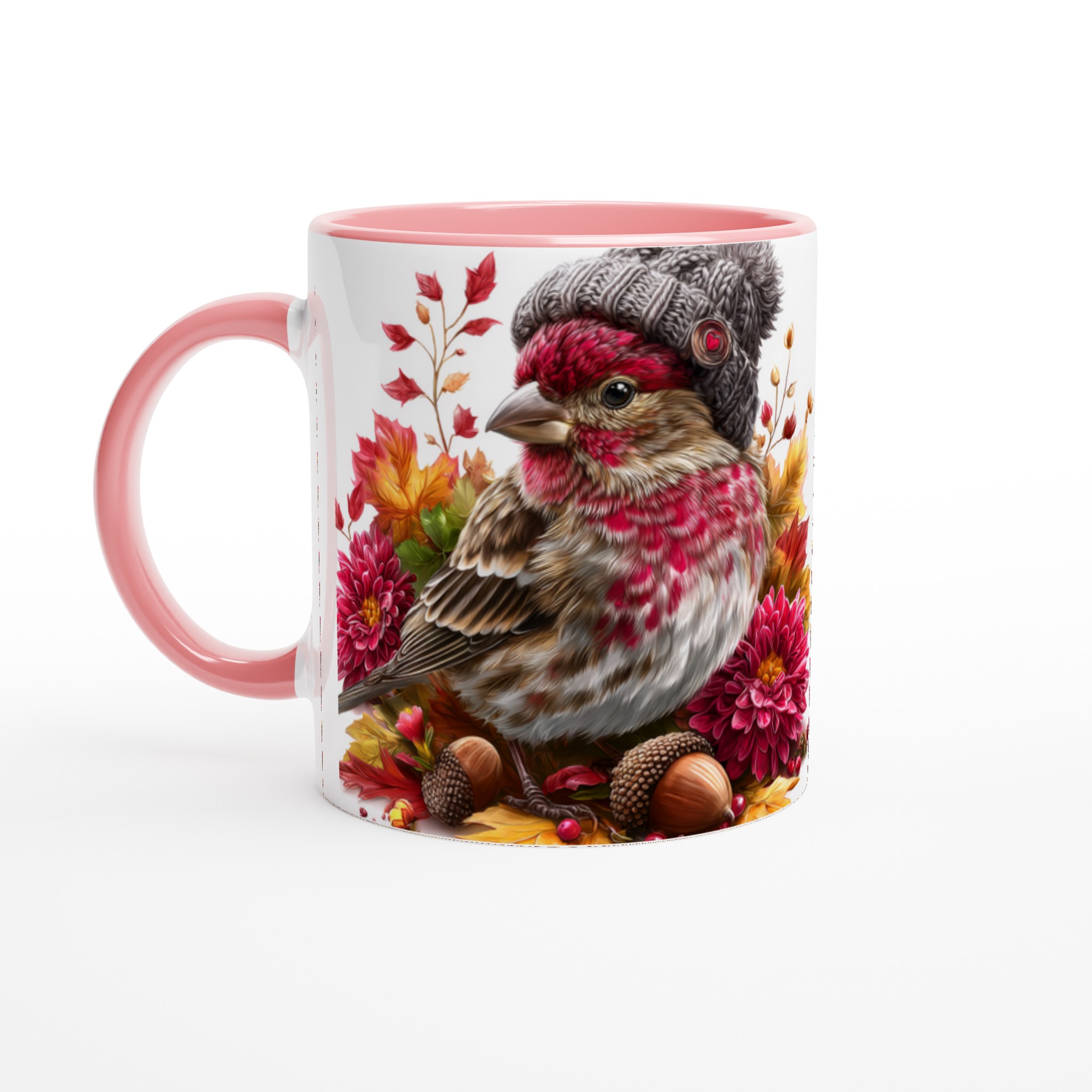 Vit 11oz keramisk mugg med höstfågelmotiv – välj din favoritfärg för vardagsmys 6 b2f4d315-d170-4871-9637-d540317e6136