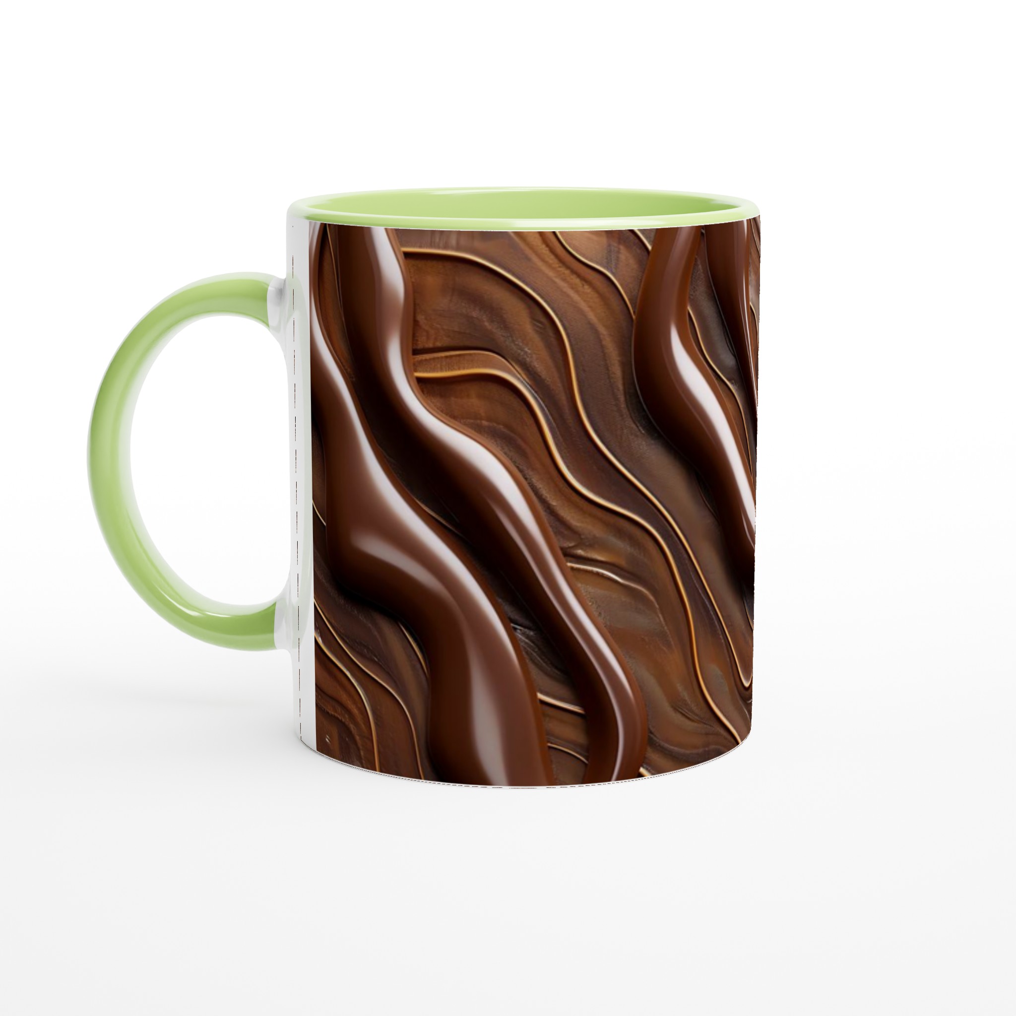 Vit 11oz keramisk mugg med elegant chokladbrunt mönster – välj bland sju stilrena färger 7 b316c189-abac-4b9d-8a92-713ac4399791