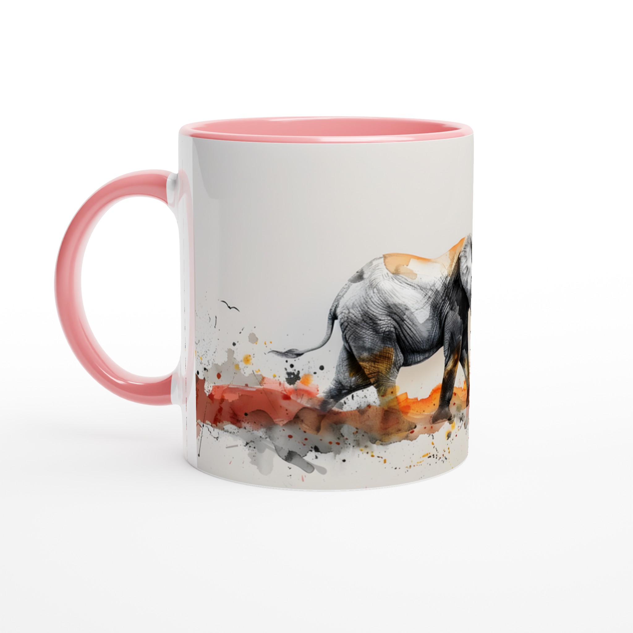 Abstrakt Solnedgång Elefant Mugg – 11oz Keramisk Mugg i Valfri Färg 6 b3437a06-6ca4-47d0-a43d-fab5ddfa8e9a