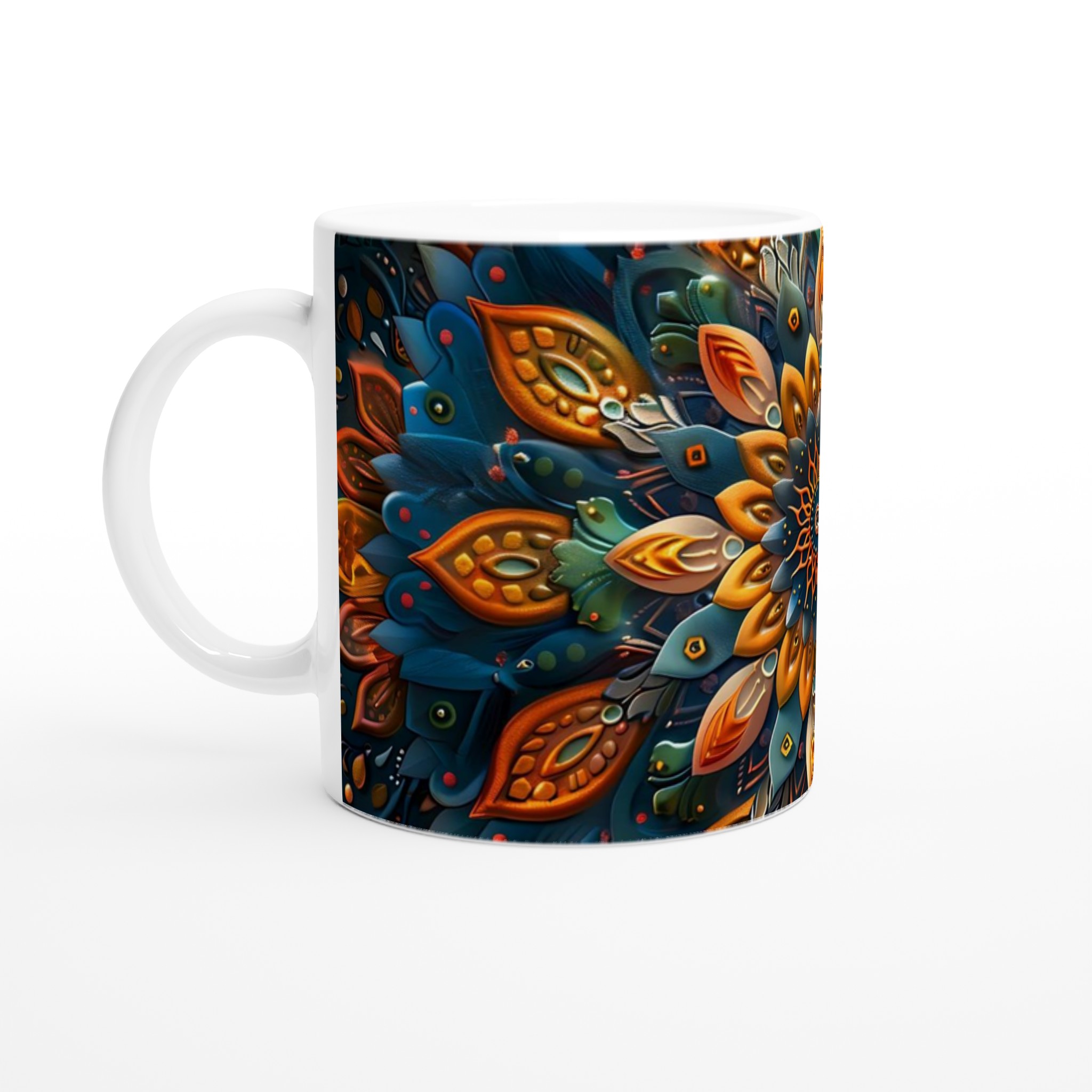 Abstrakt Mandala 11oz Keramisk Mugg - Levande Konsttryck för Kaffeälskare 1 b34eee43-f3f7-445a-a6a9-ddca5097ea54