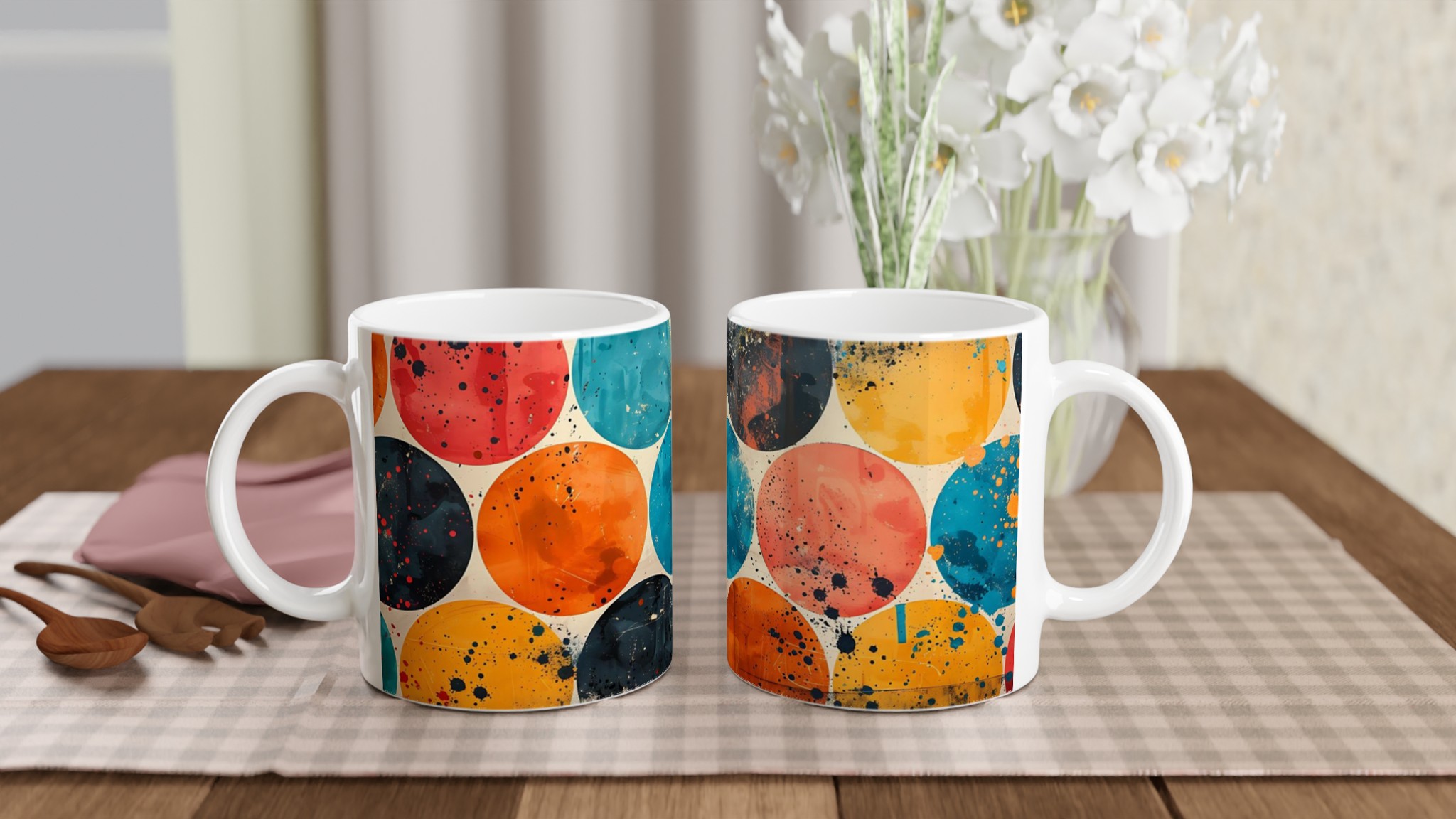 Retro Abstrakt 11oz Keramisk Mugg – Konstfulla Cirklar i Livfulla Färger 10 b3bd1332-cb0d-46f6-90e7-e4d02c660635