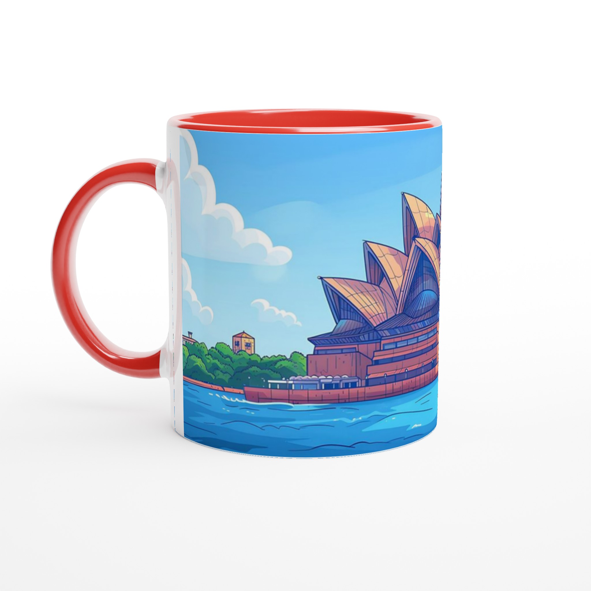 Sydney Opera House Cartoon Mugg – Levande Stadsbild i Klarblåtoner, Välj Din Favoritfärg! 5 b3d858b5-3f3b-47bd-aff2-cf6804f27bca