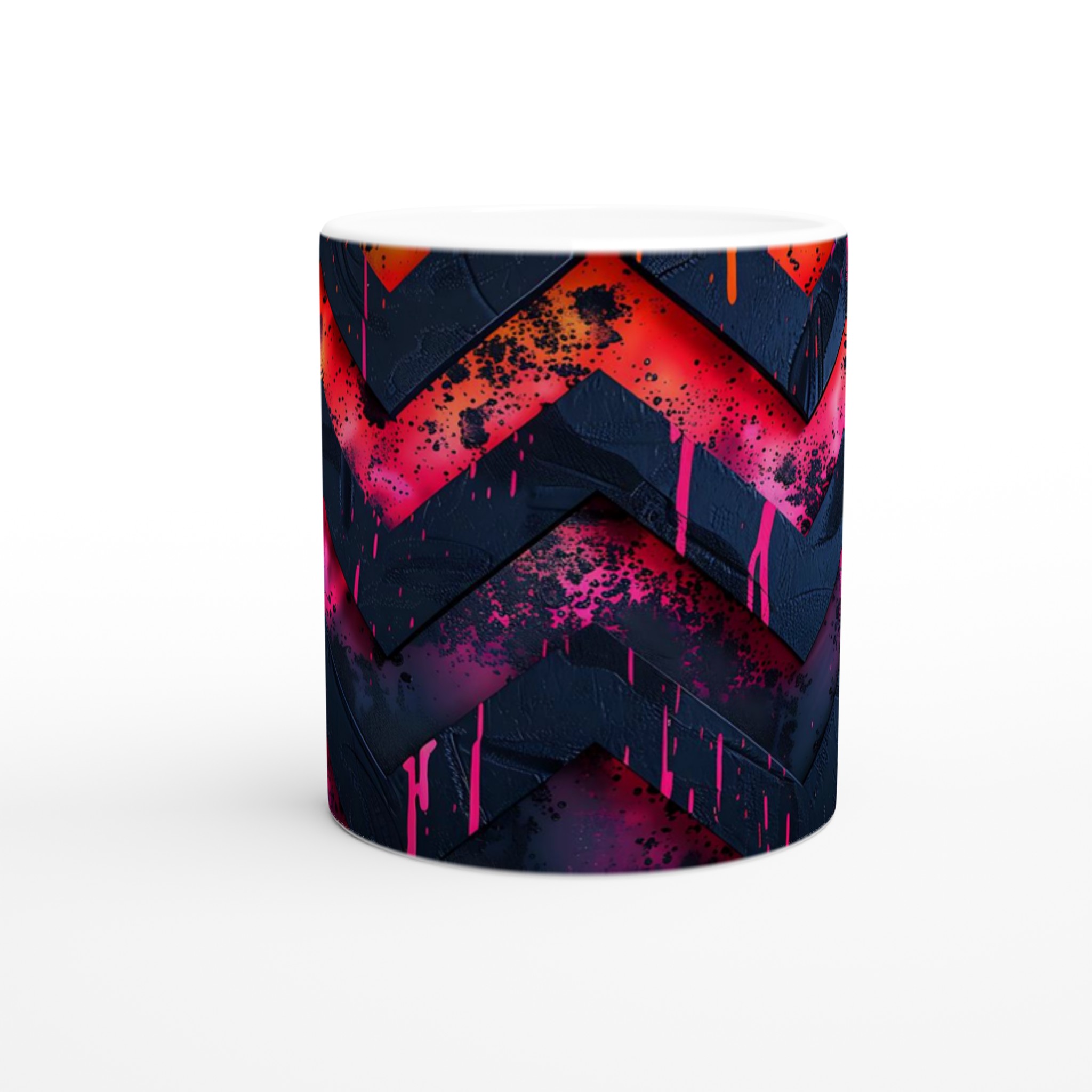 Vit 11oz keramisk mugg med djärva neonmönster – välj bland sju färgstarka keramiska nyanser 9 b40e6b44-8ad4-4562-b042-02167397fe63
