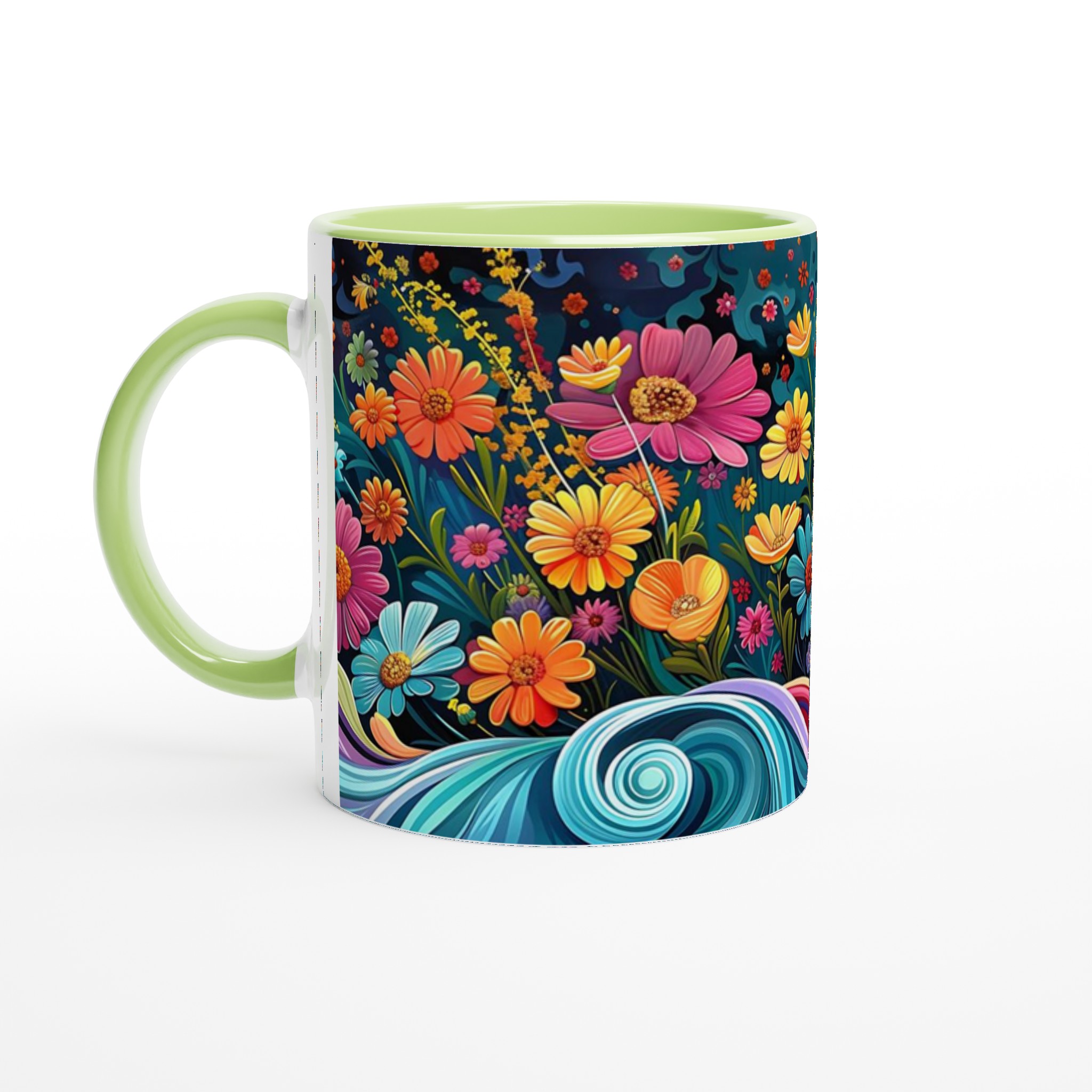 Blomstrande Fält Keramikmugg - 11oz färgglad kaffekopp för en konstnärlig start på dagen 7 b44809f5-c2f2-4fad-9e51-7dbfd8d117df