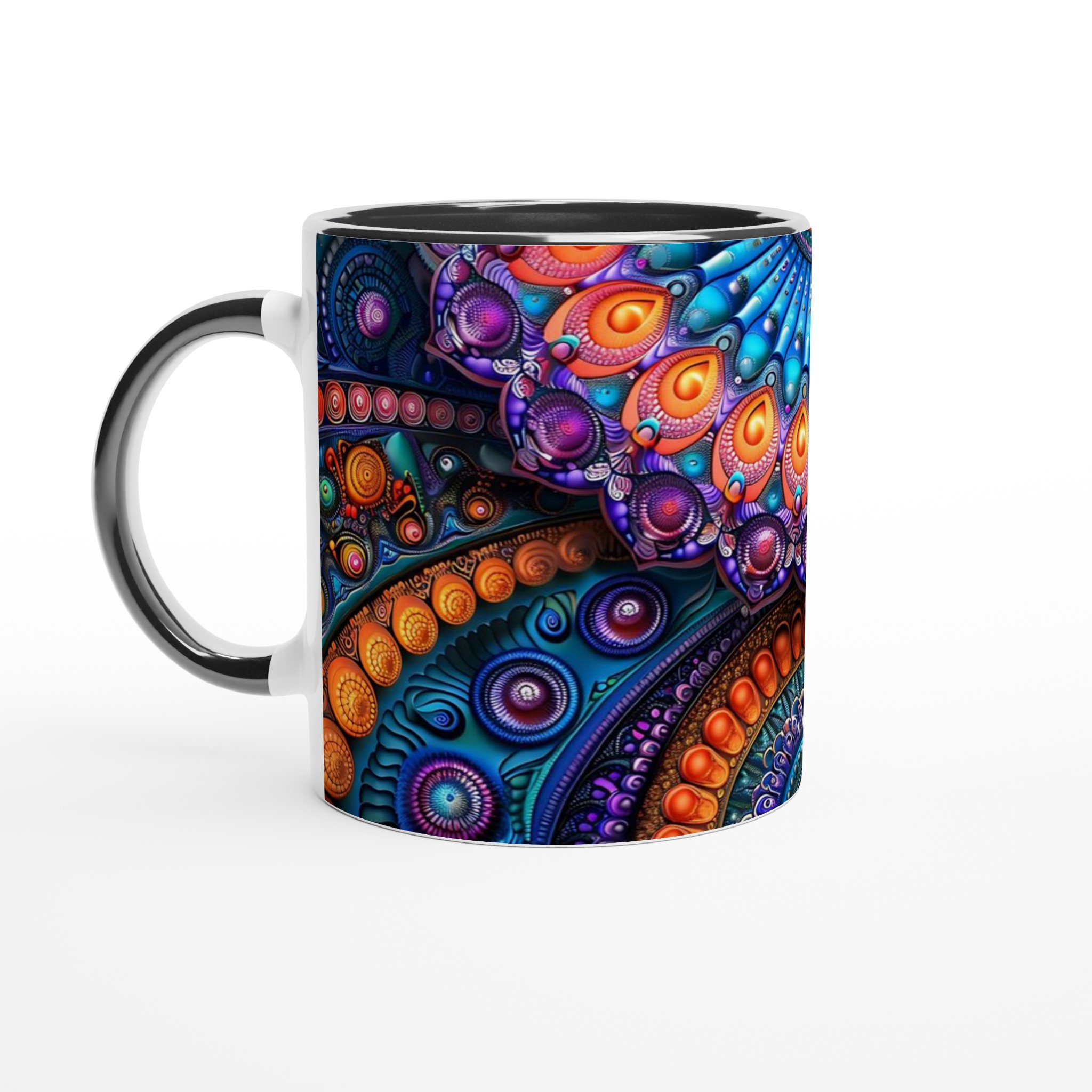 Psykedelisk Mandala Keramikmugg - 11oz Levande Design i Valfri Färg 4 b479ae01-4875-4c47-a5fc-5d202710e8a4