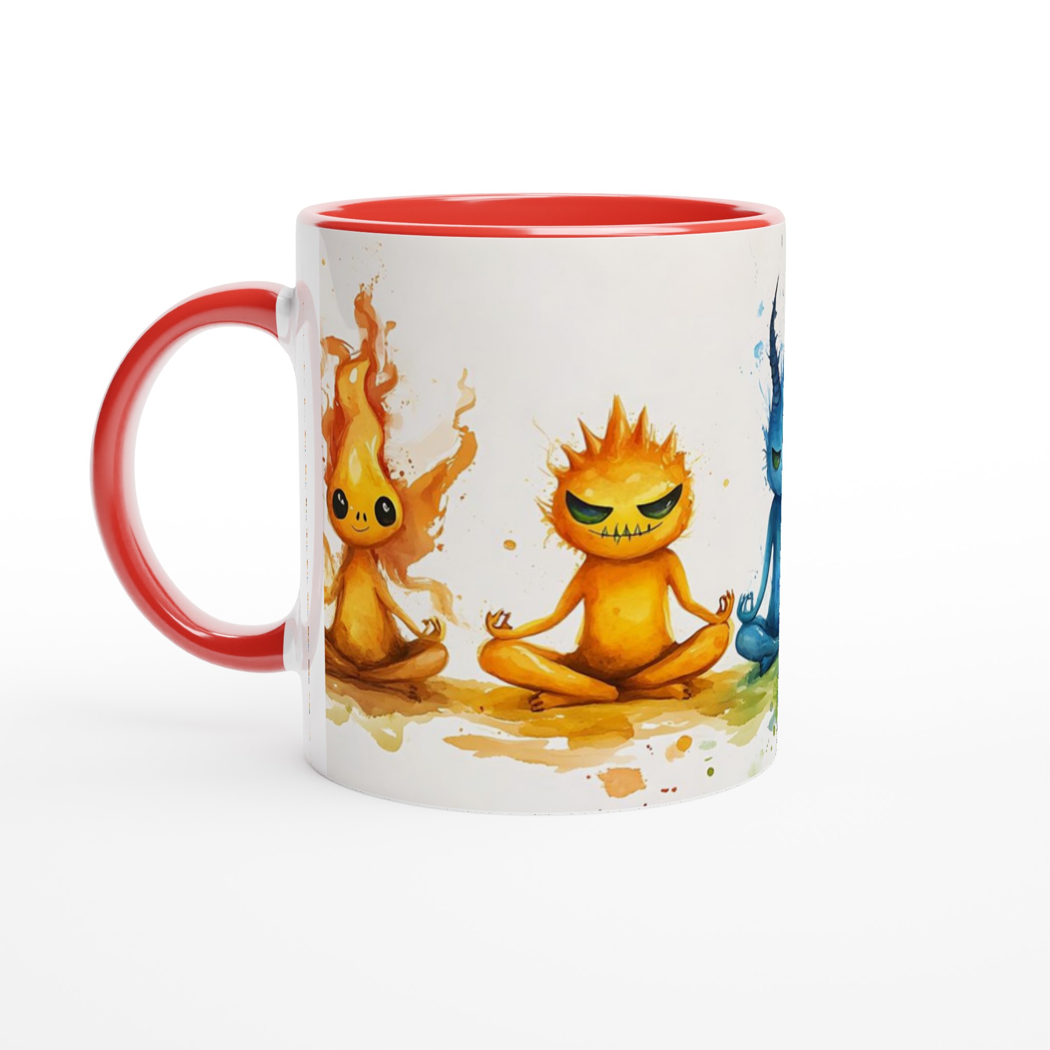 Meditating Elemental Spirits Keramikmugg - 11oz Konstnärlig Kopp för Balans & Glädje 5 b484adc8-7507-43bc-ac8d-e75b1a7da91b