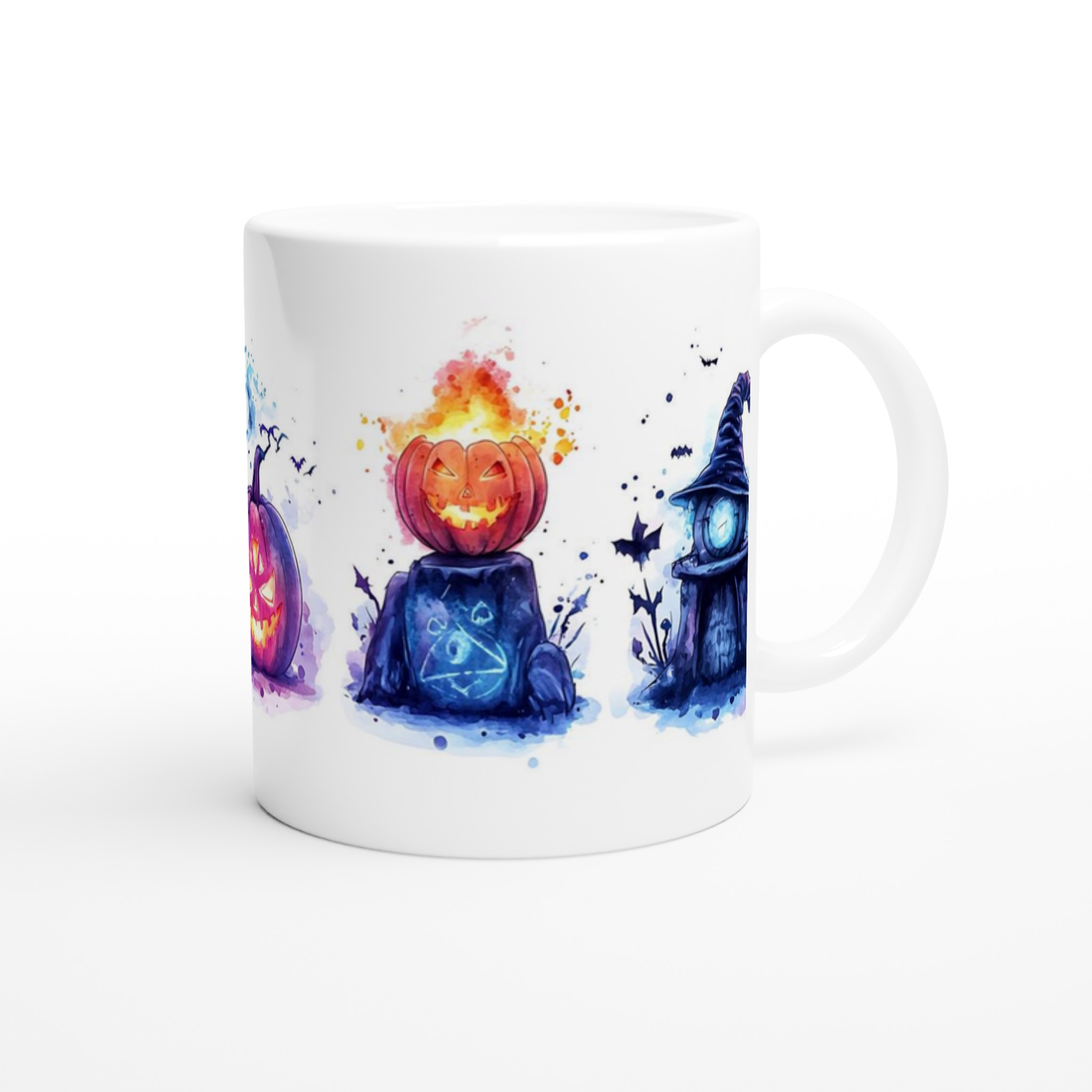 Vit 11oz keramisk mugg med Halloween-inspirerade mystiska motiv i flera färger 9 b4cc7428-bd8e-449a-ac18-0f7fc1846273