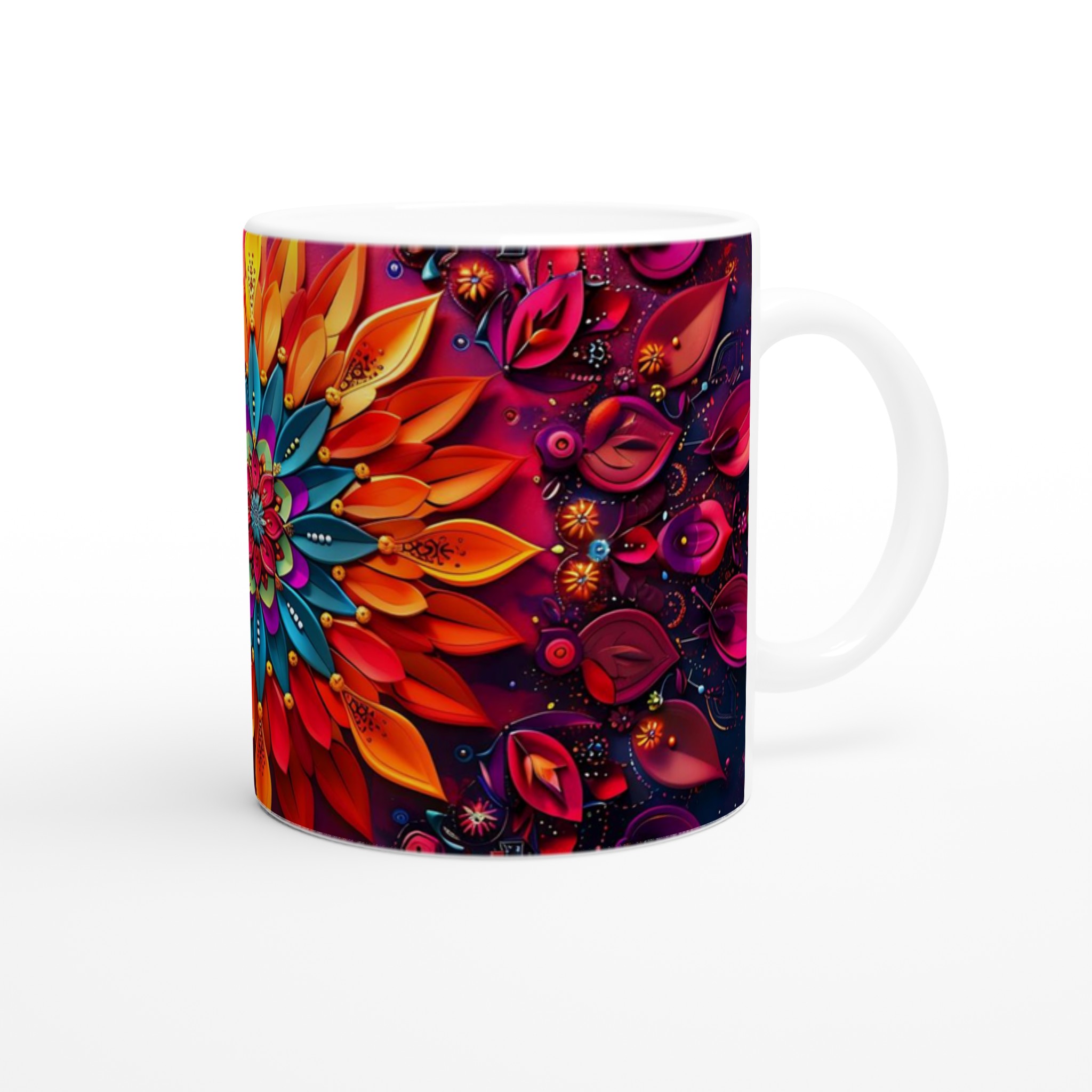 Abstrakt Mandala 11oz Keramisk Mugg - Livfull Design & Premiumkvalitet för Kaffe, Te eller Varm Choklad 9 b5326797-5e42-45ab-becf-cdff5db9303a