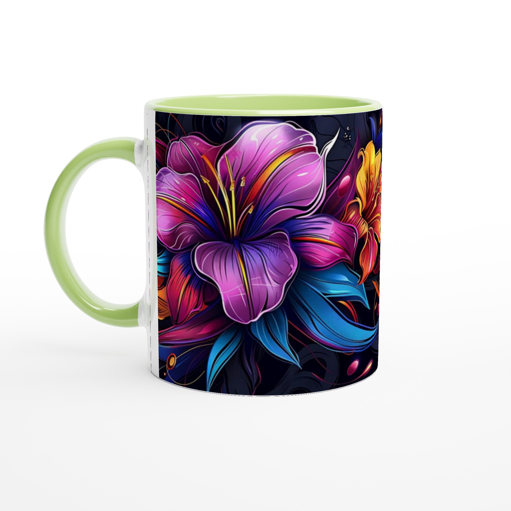 Neonblomster keramikmugg – En explosion av färg för din kaffestund, välj bland 7 livfulla nyanser! 7 b54f300d-ffef-423f-9d5e-f3c87726aea1