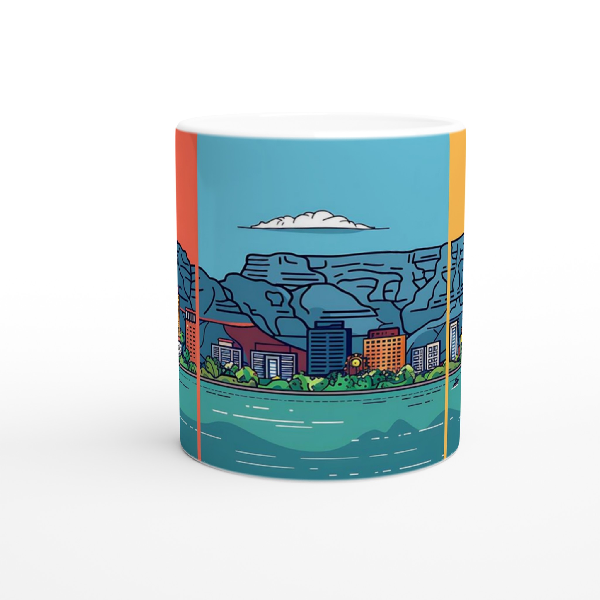 Cape Town Skyline Kaffemugg – Färgstark och Livfull Illustrerad Keramikmugg 8 b5938572-056b-4b63-a85d-a84bbbbc1321