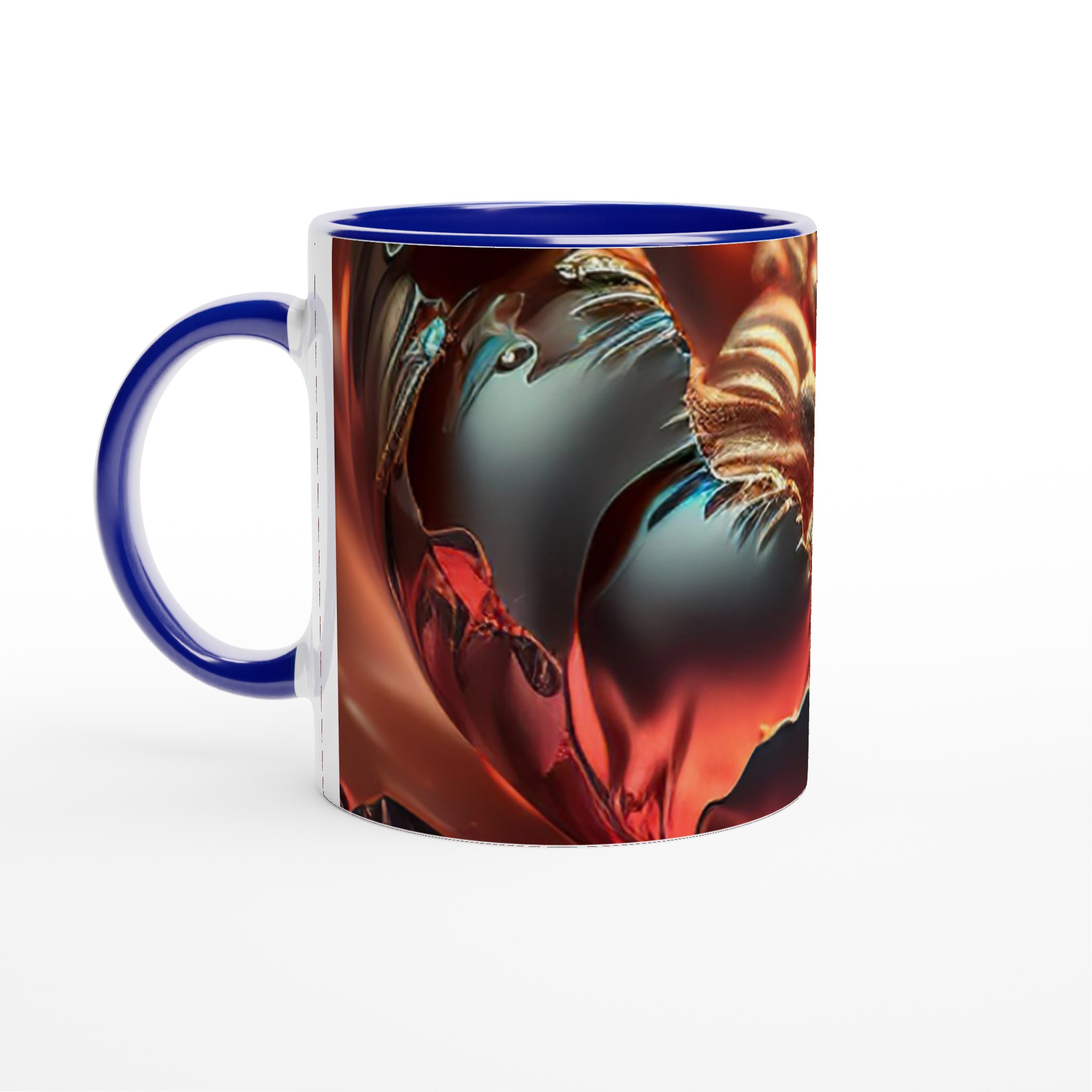 Vit 11oz keramisk mugg med eldigt glödande abstrakt design i flera färgval 2 b5976da9-5e00-4fdc-9d45-b49cb229b5d3