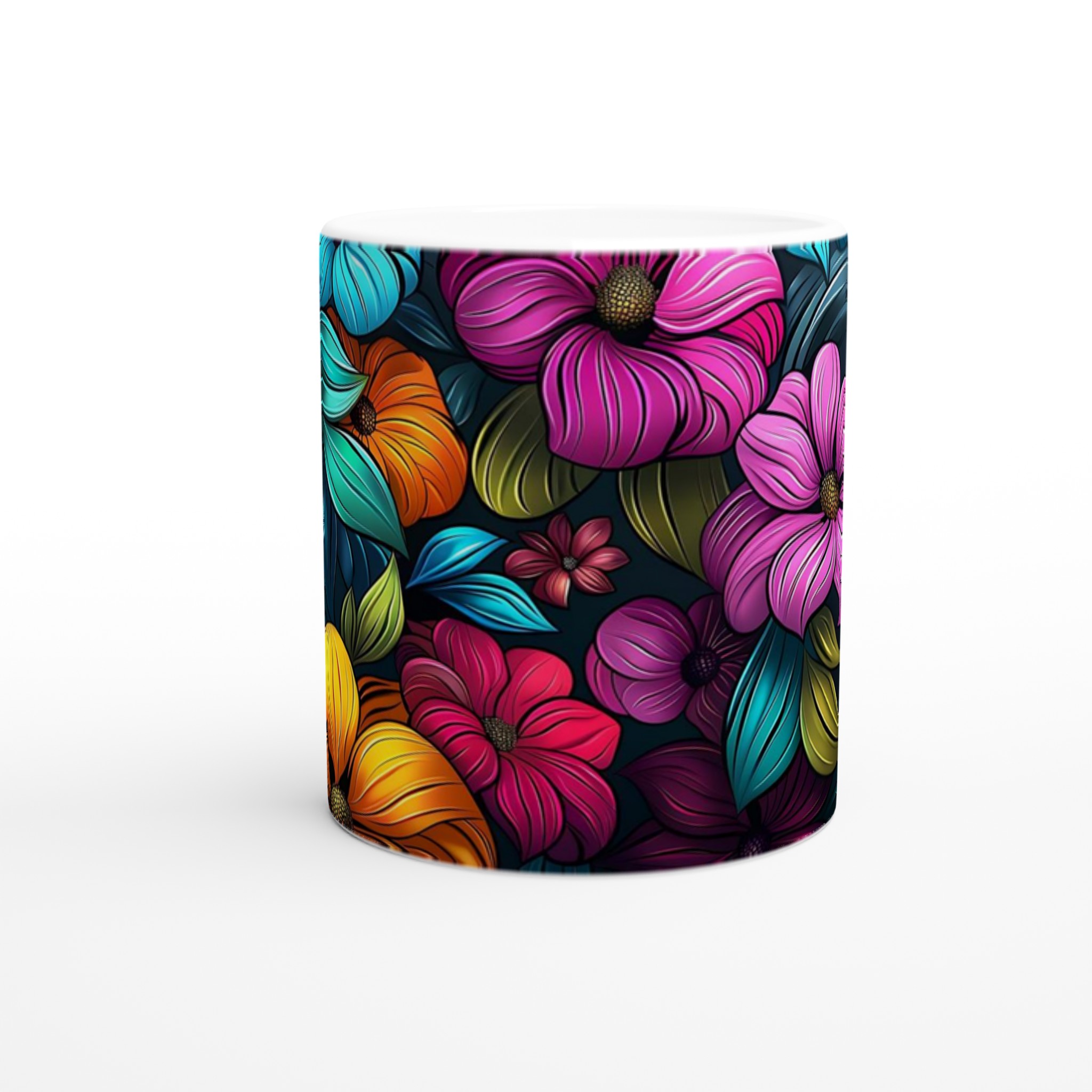 Tropisk Blomster Mugg - Livfull Keramisk Kaffemugg med Färgstark Design, 11oz 8 b5a9b212-299e-4cc0-8271-d410ade68e45