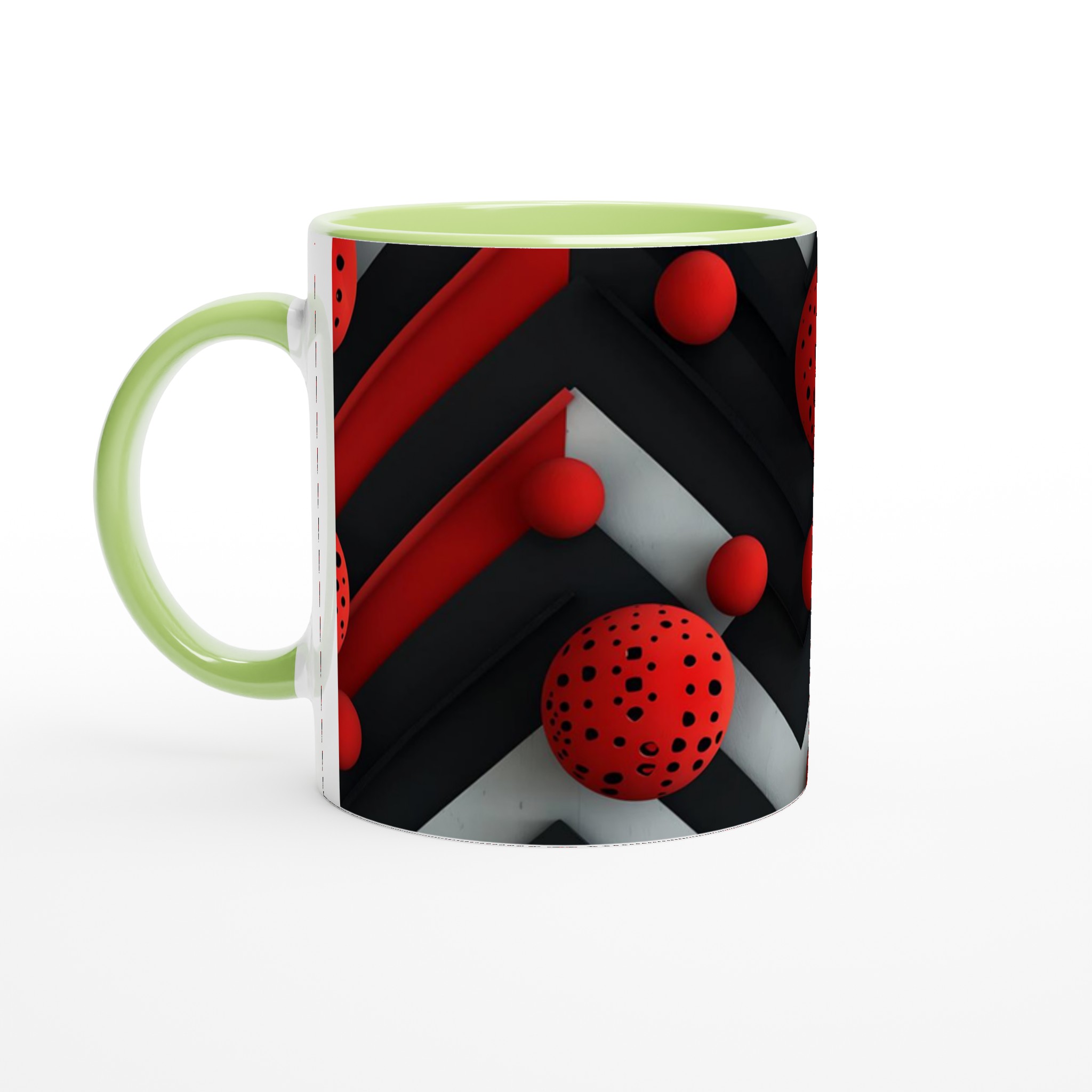 Abstrakt Geometrisk 11oz Keramikmugg – Dynamisk Design i Svart, Vitt & Rött 7 b5d2a320-8724-4118-95fc-944702d89e61