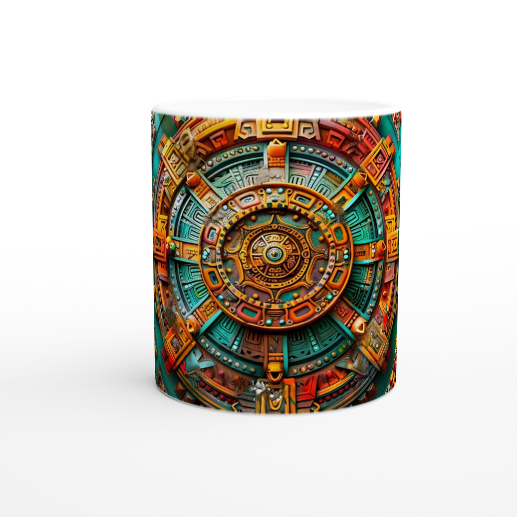 Vit 11oz keramisk mugg med färgstarkt aztekiskt mönster – välj bland sju unika färger 8 b5d53b58-2f92-4851-a036-d6e4b4a0ed6f
