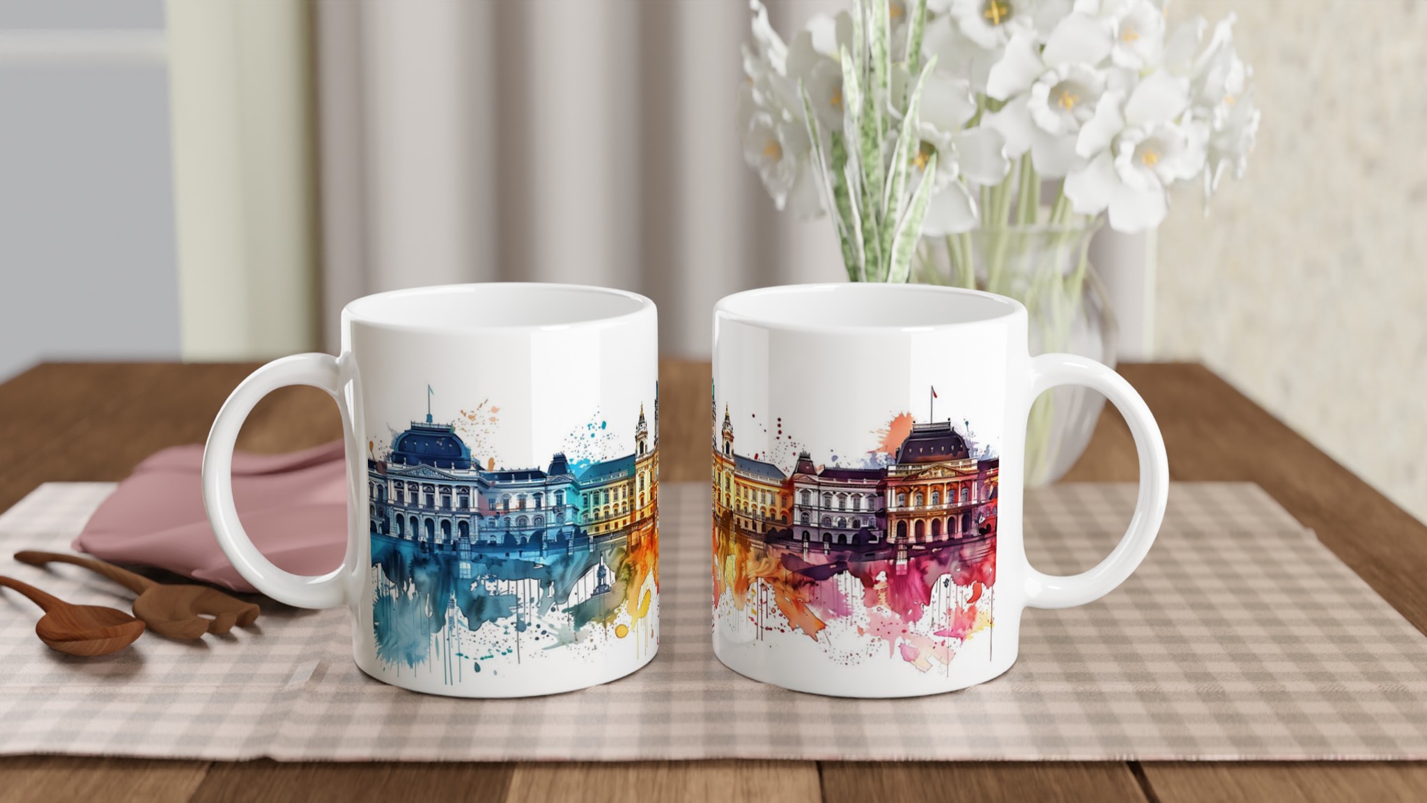 Abstrakt Stadsbild Akvarell Mugg – Levande Färger & Kreativ Design, Välj din Favoritfärg! 10 b5d656a0-474b-4d98-9944-4b2d6b2a3a58